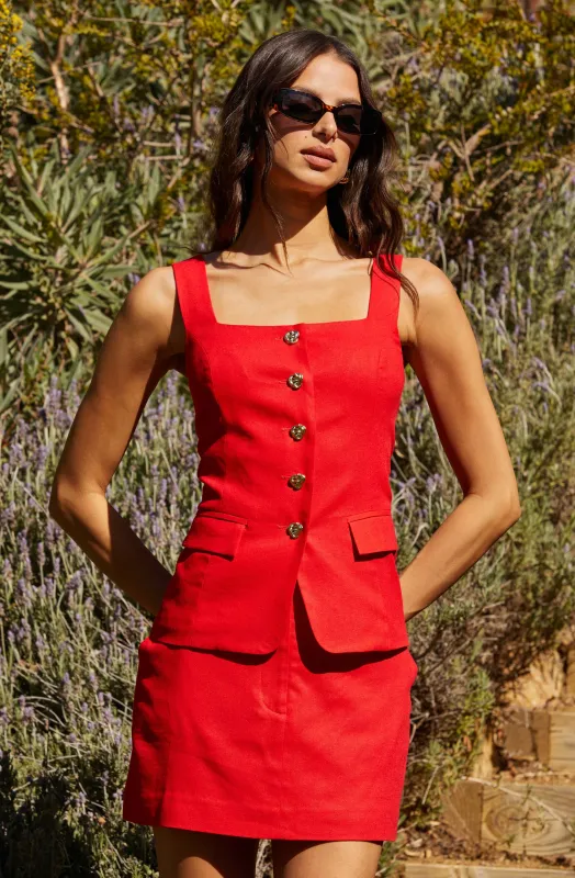 Button Front Square Neck Vest sold by Astr