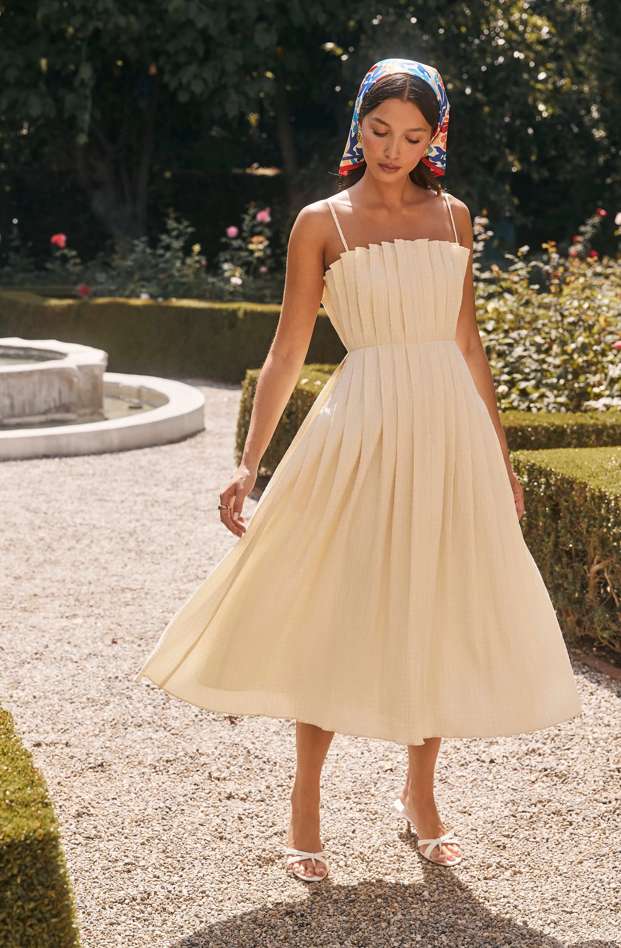 Sunny Pleated Midi Dress sold by Astr