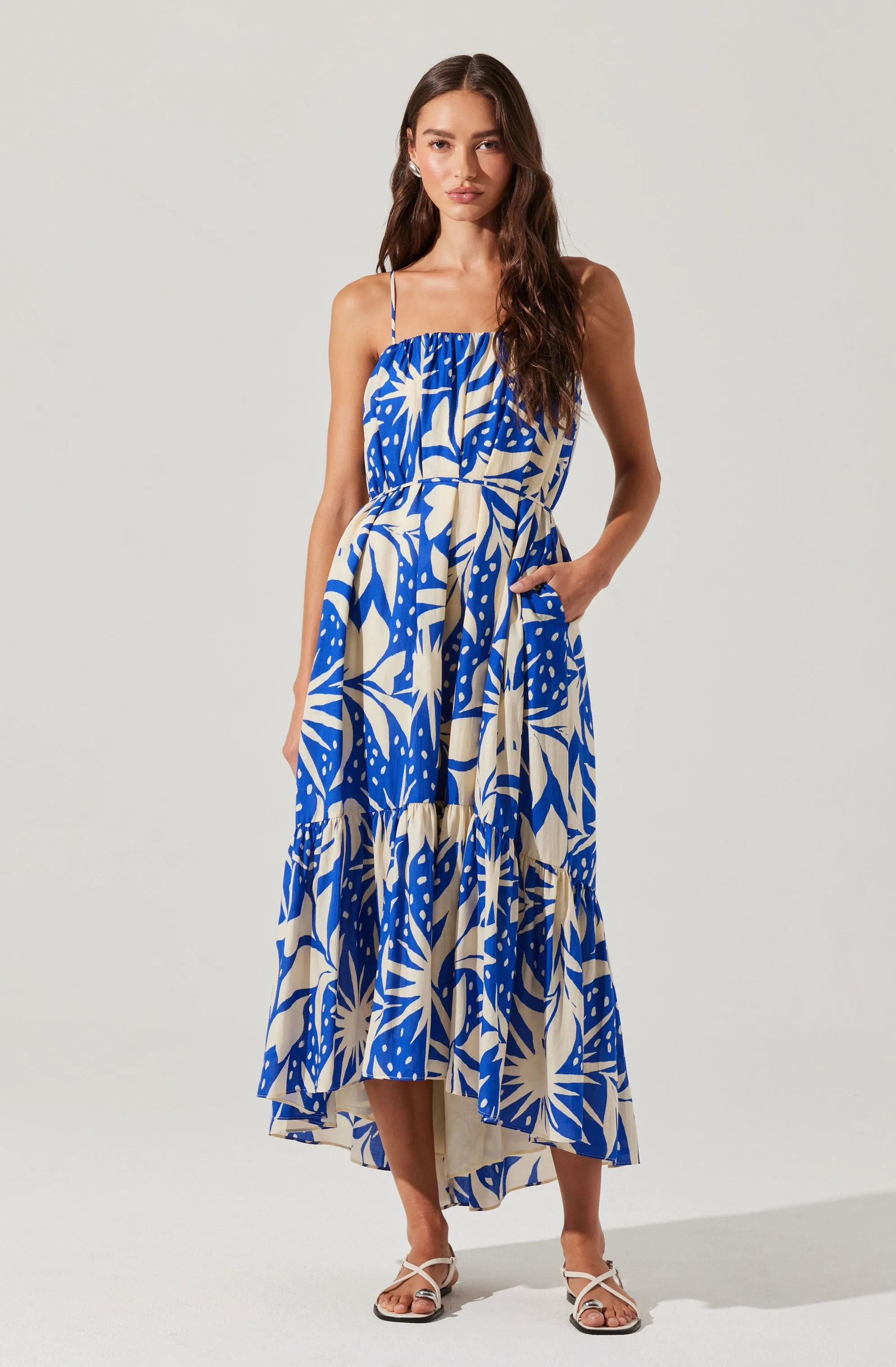 Sarina Linen-Blend Floral Maxi Dress sold by Astr