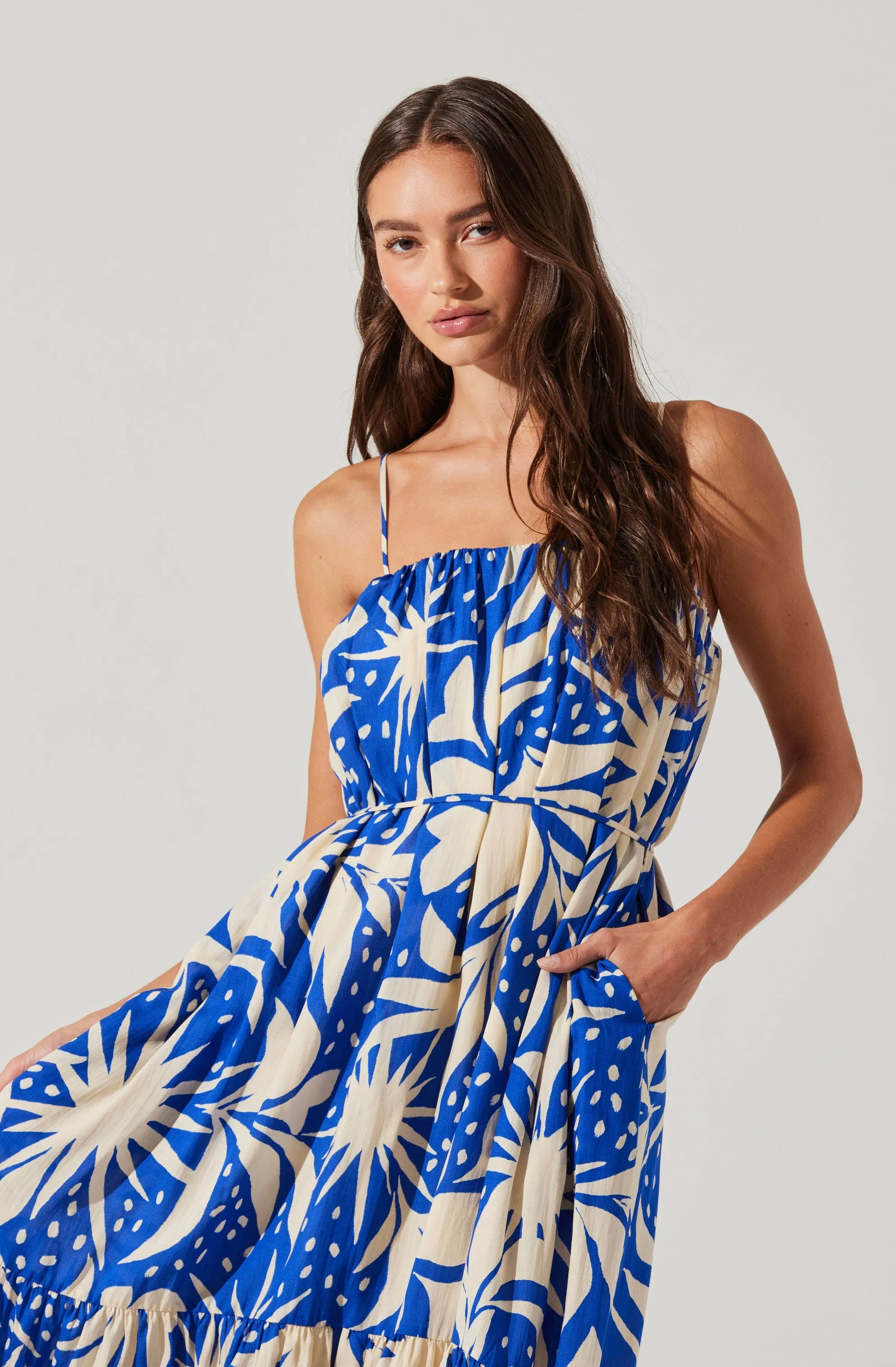 Sarina Linen-Blend Floral Maxi Dress sold by Astr product image thumbnail 5