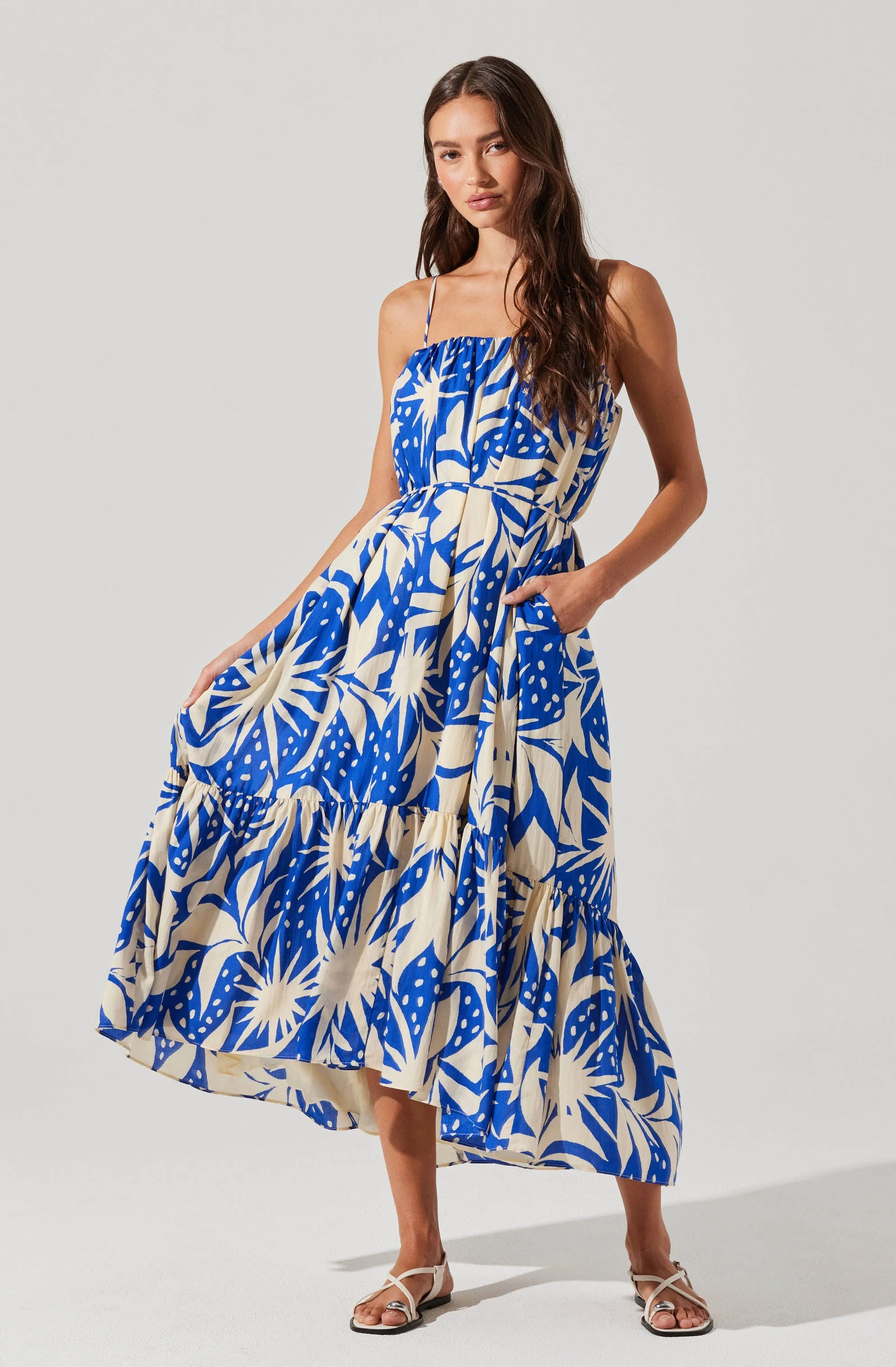 Sarina Linen-Blend Floral Maxi Dress sold by Astr product image thumbnail 3