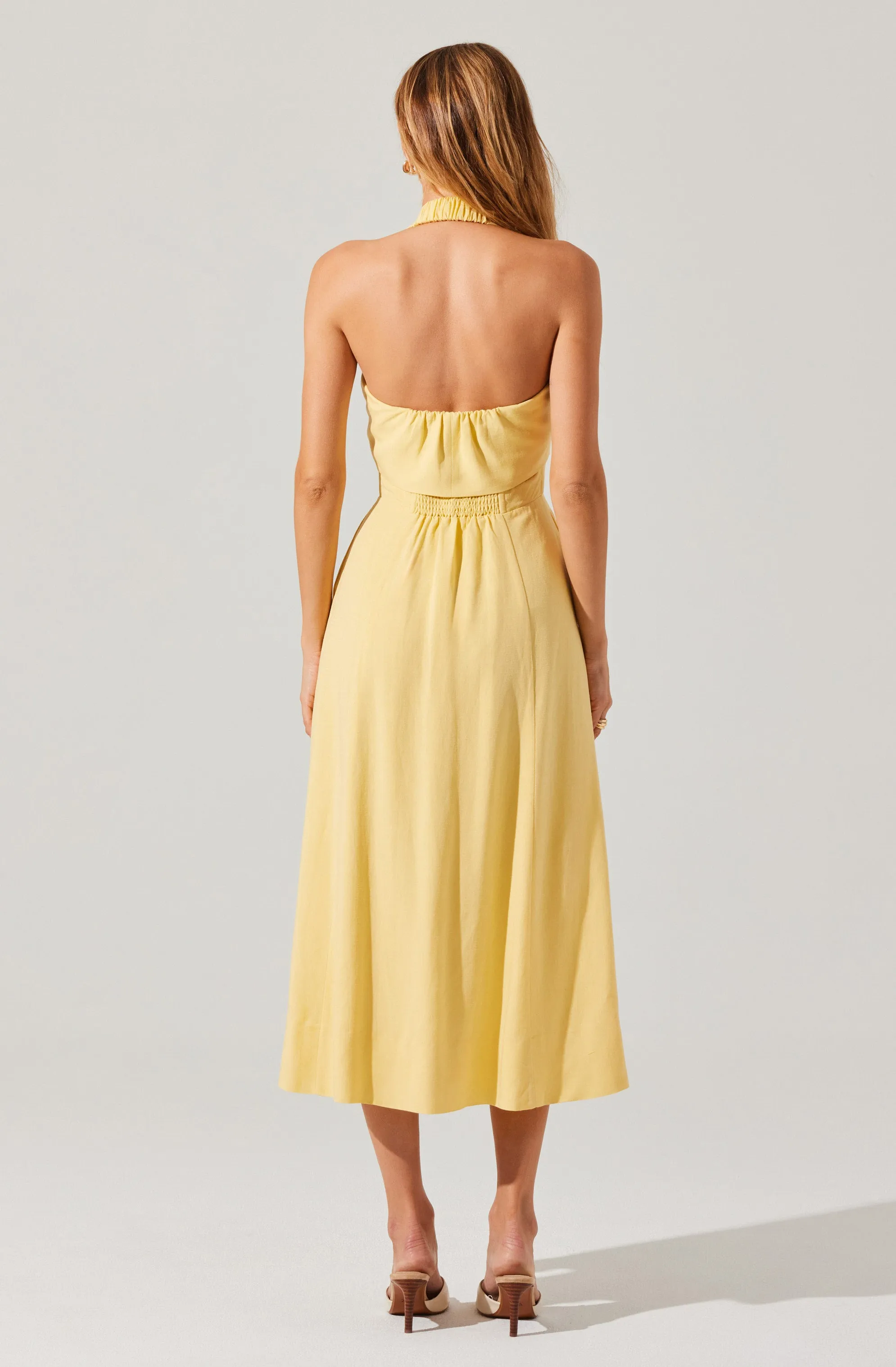 Katherine Linen-Blend Halter Midi Dress sold by Astr product image thumbnail 3