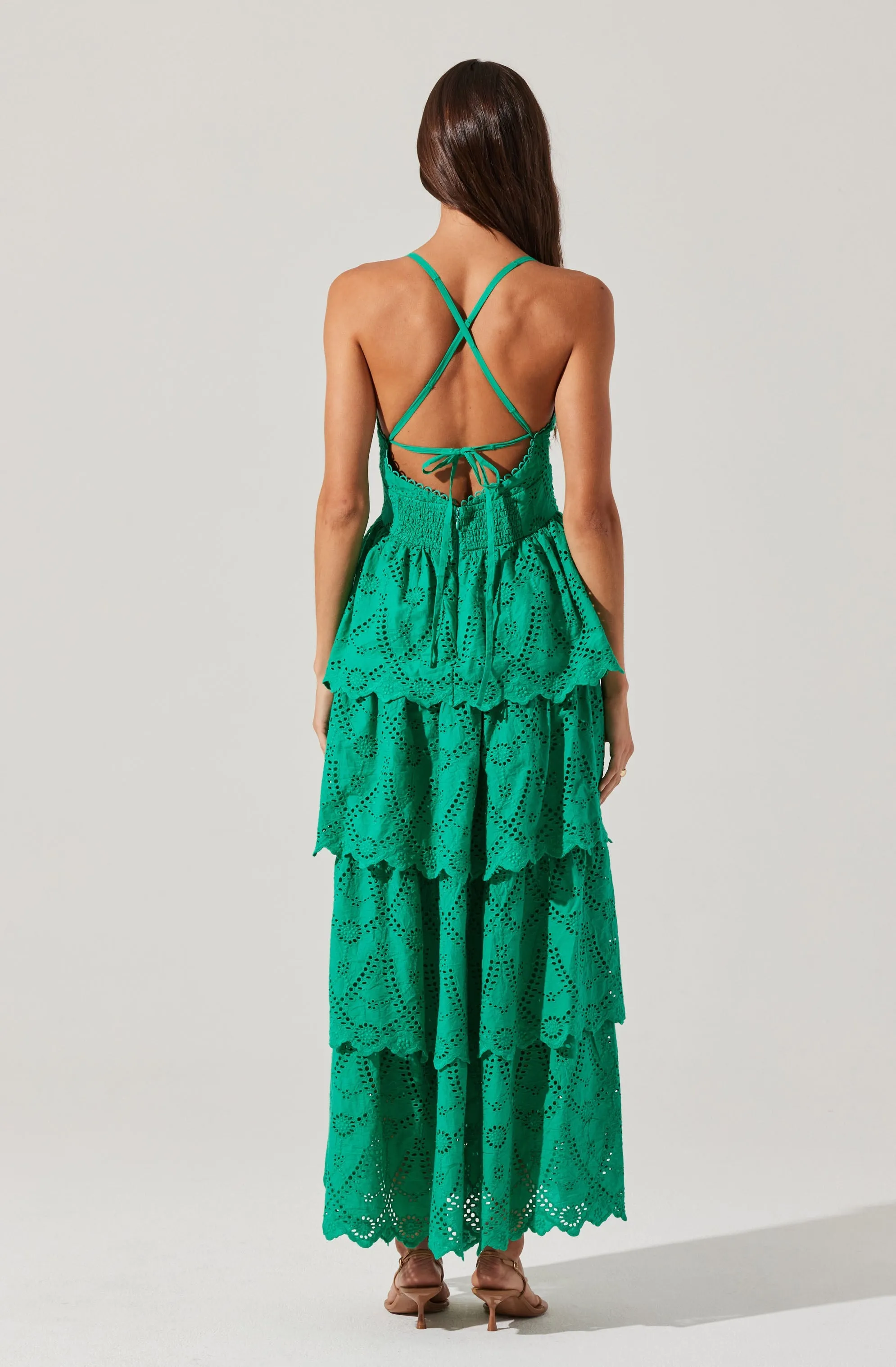 Faeryn Eyelet Tiered Maxi Dress sold by Astr product image thumbnail 5