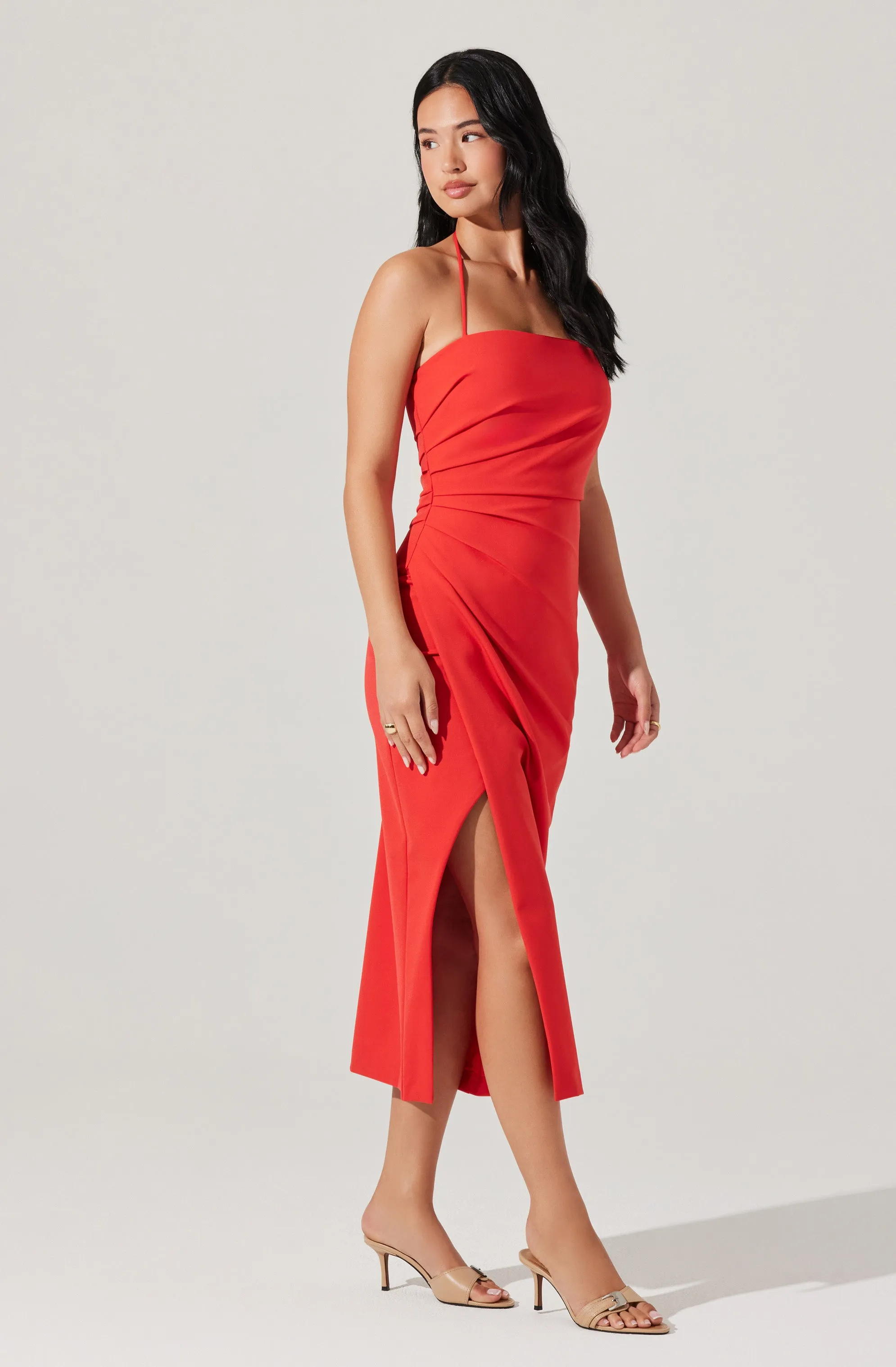 Siena Halter Neck Midi Dress sold by Astr