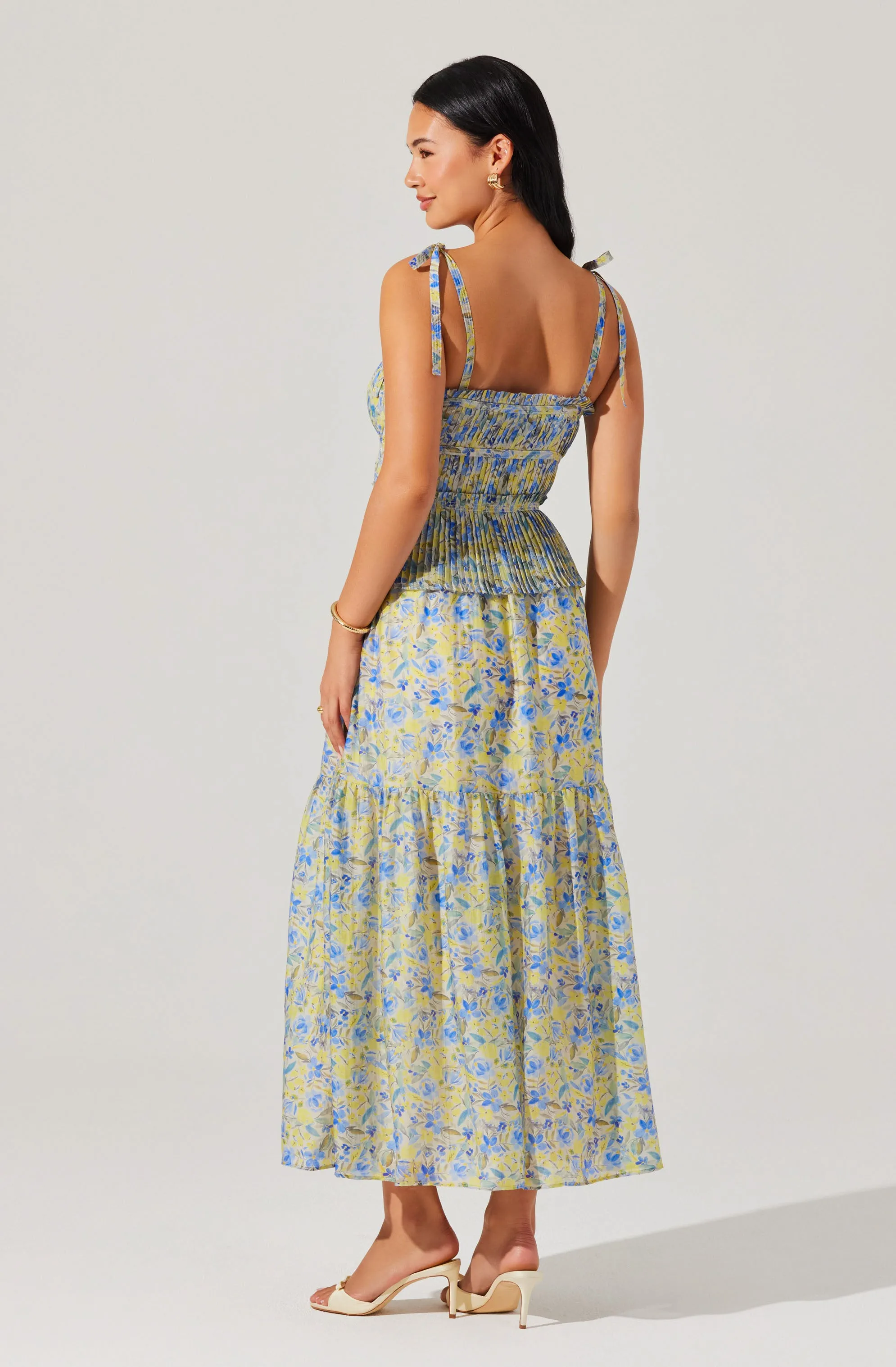 Ethelind Floral Pleated Maxi Dress sold by Astr product image thumbnail 3
