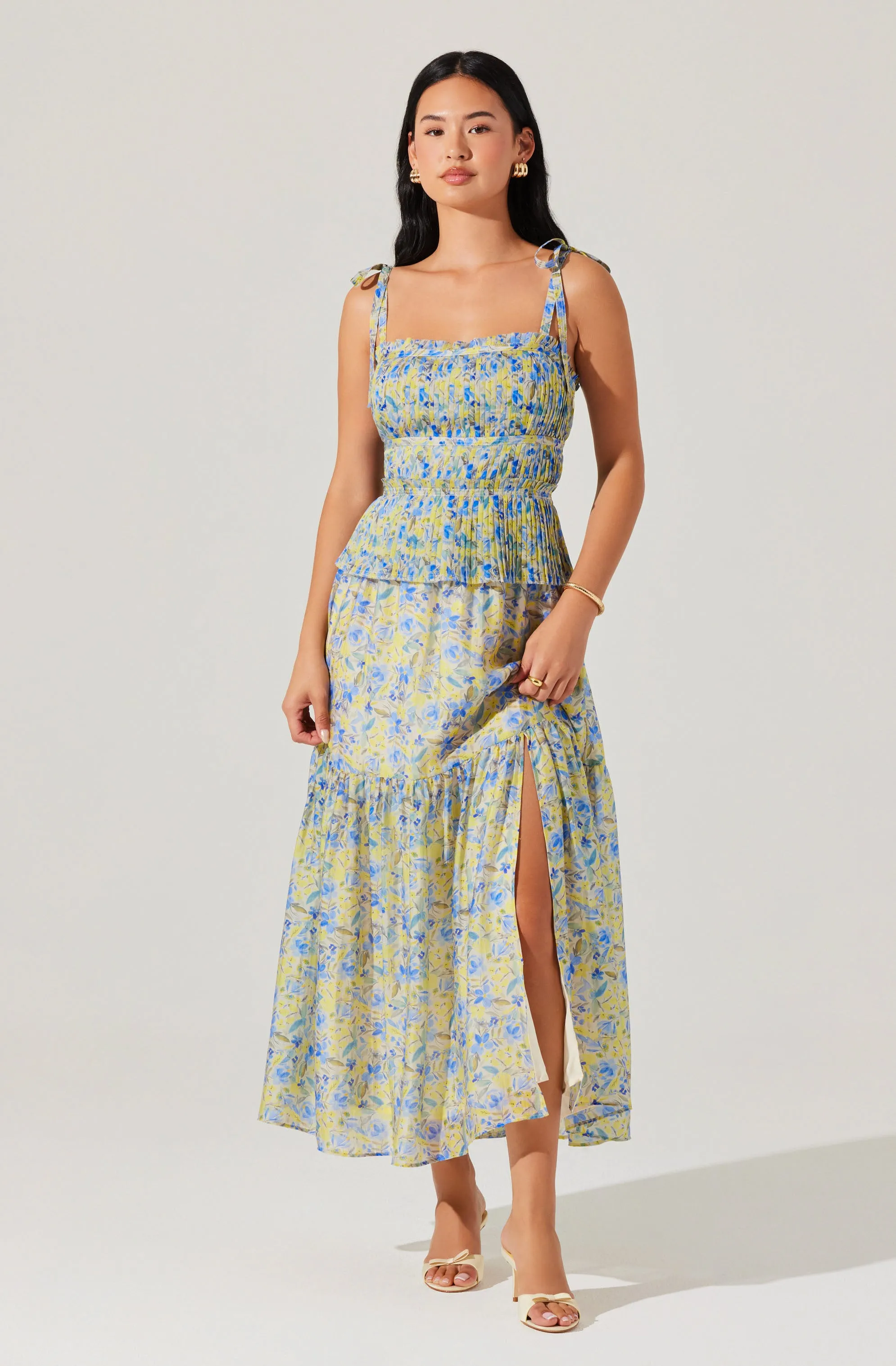 Ethelind Floral Pleated Maxi Dress sold by Astr product image thumbnail 5