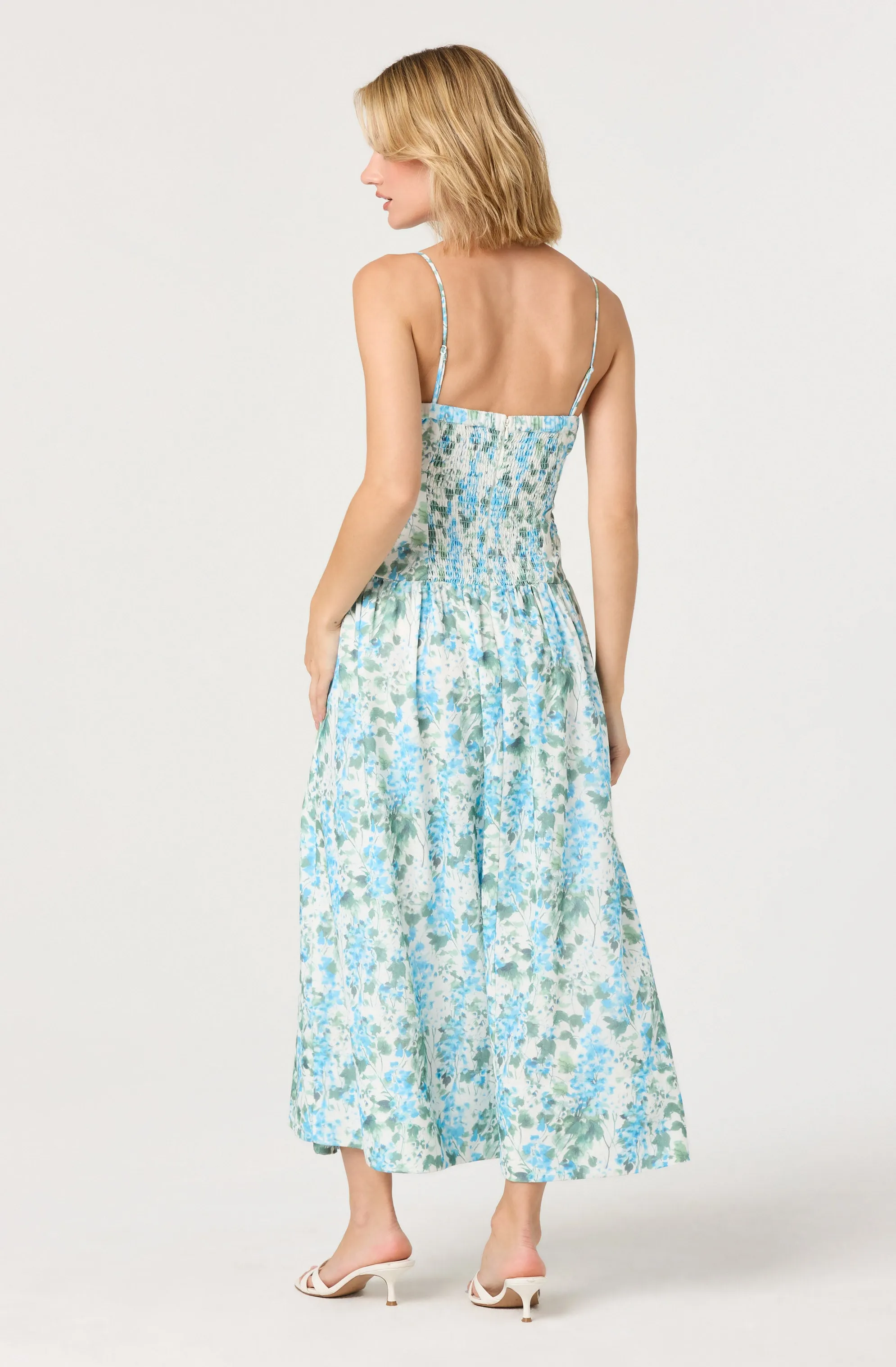 Capria Pleated Milkmaid Midi Dress sold by Astr product image thumbnail 3