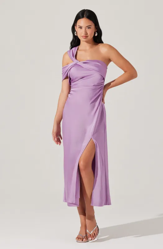 Cersei One Shoulder Midi Dress sold by Astr