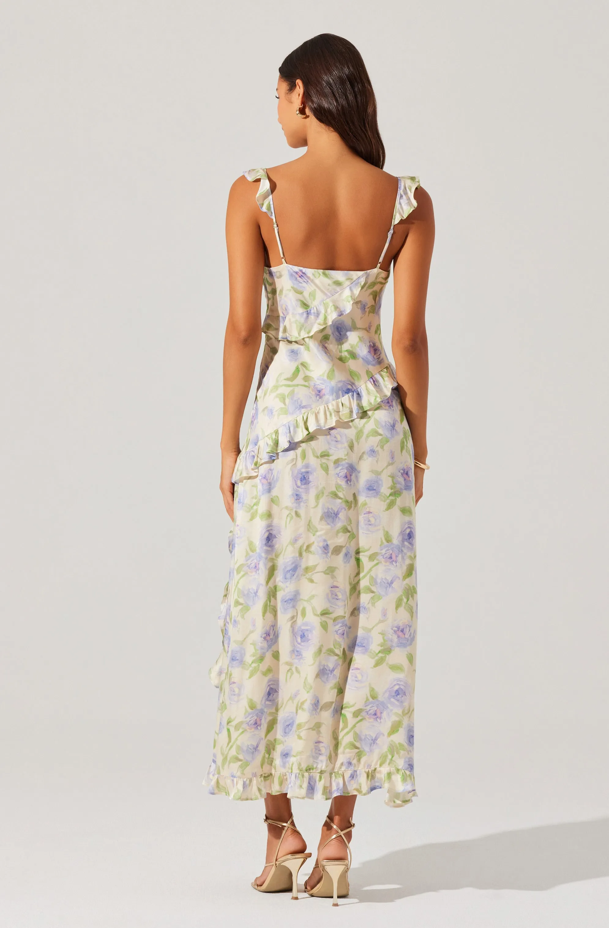 Rosalina Satin Floral Midi Dress sold by Astr product image thumbnail 5