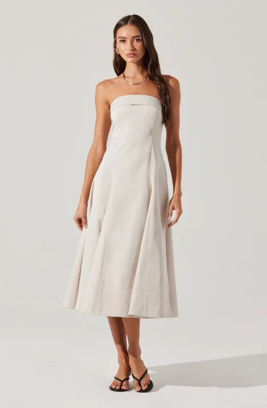 Ayeri Strapless Midi Dress sold by Astr