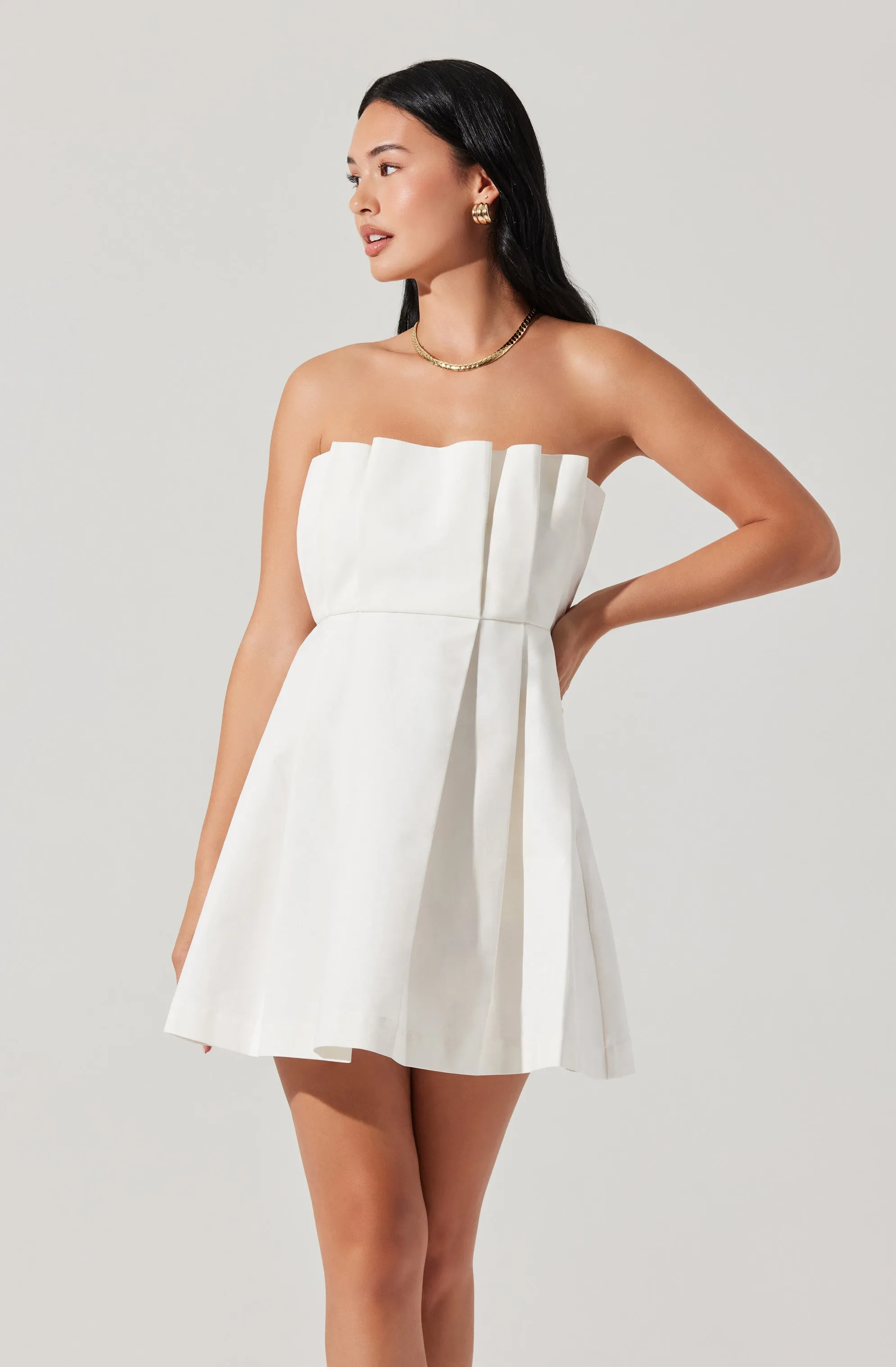 Clemira Pleated Mini Dress sold by Astr product image thumbnail 2
