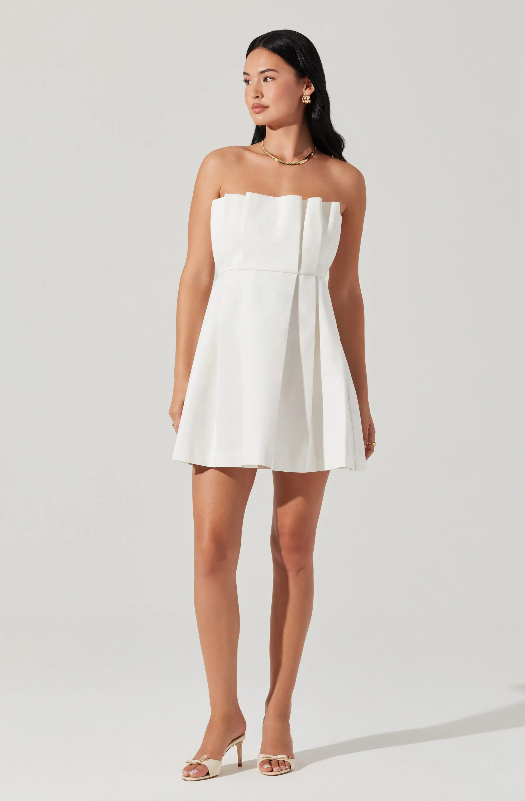 Clemira Pleated Mini Dress sold by Astr product image thumbnail 3