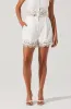 Kiya Linen Embroidered Shorts sold by Astr