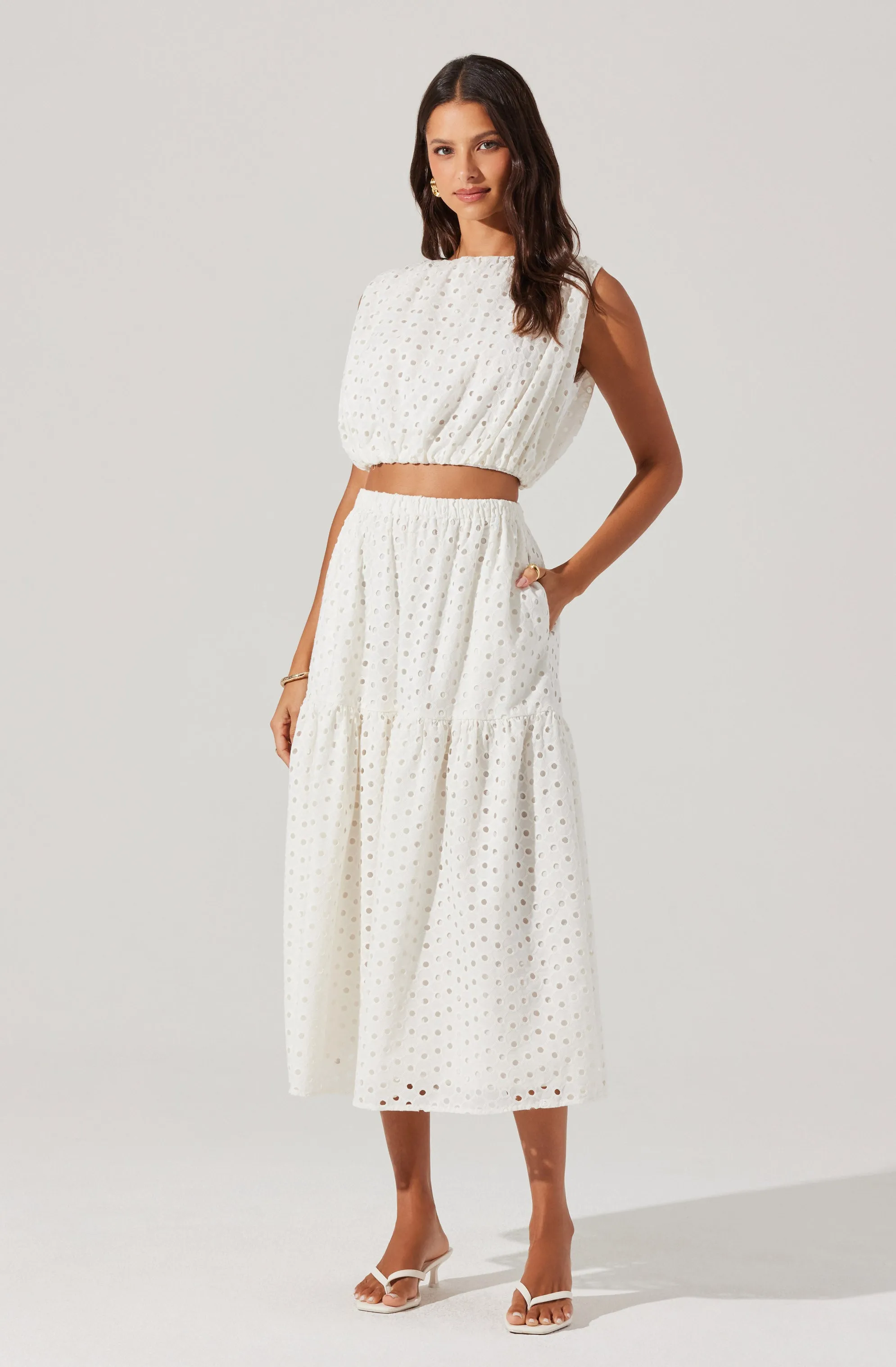 Nalley Eyelet Midi Skirt sold by Astr product image thumbnail 5