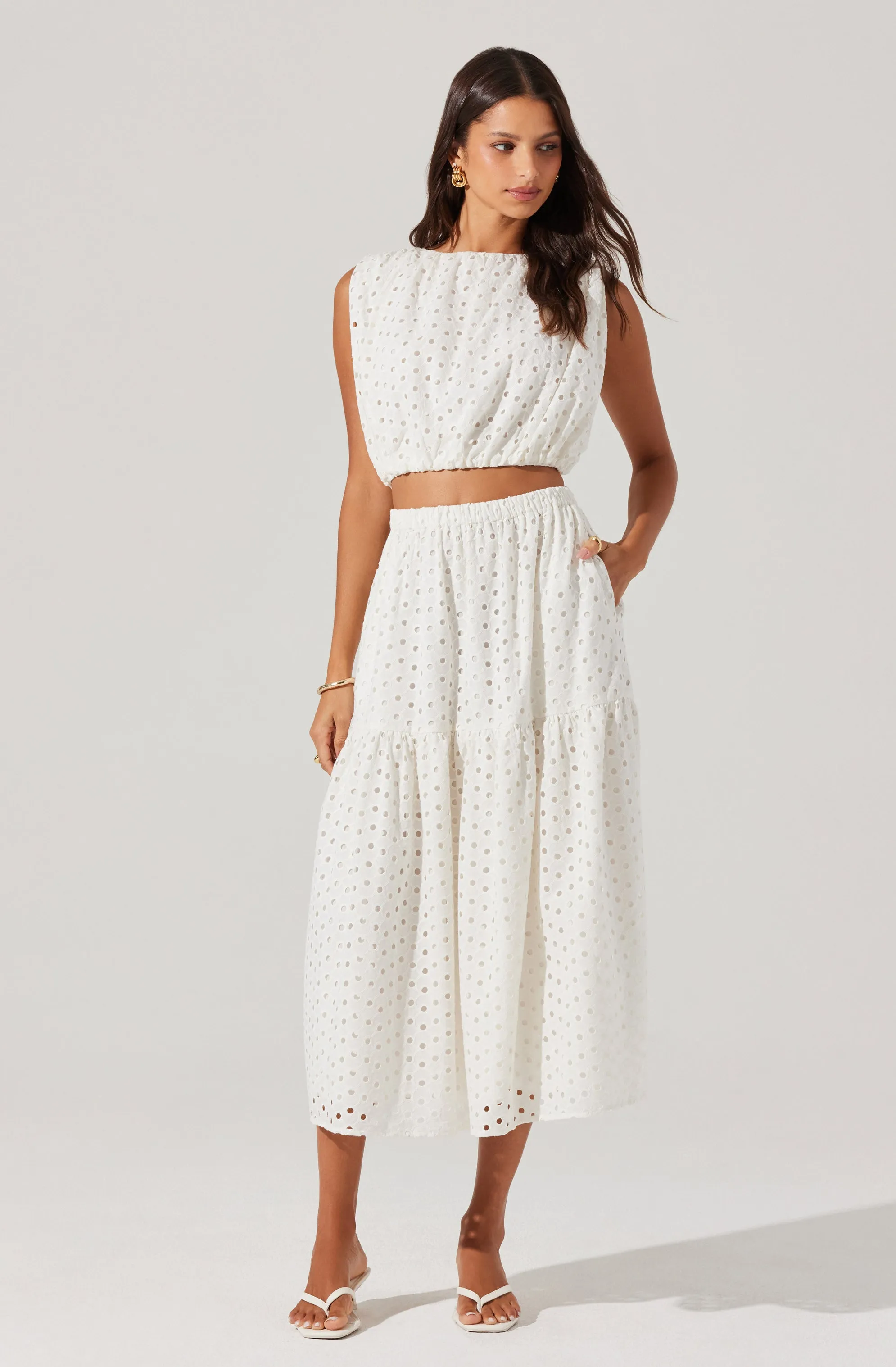 Nalley Eyelet Midi Skirt sold by Astr product image thumbnail 2