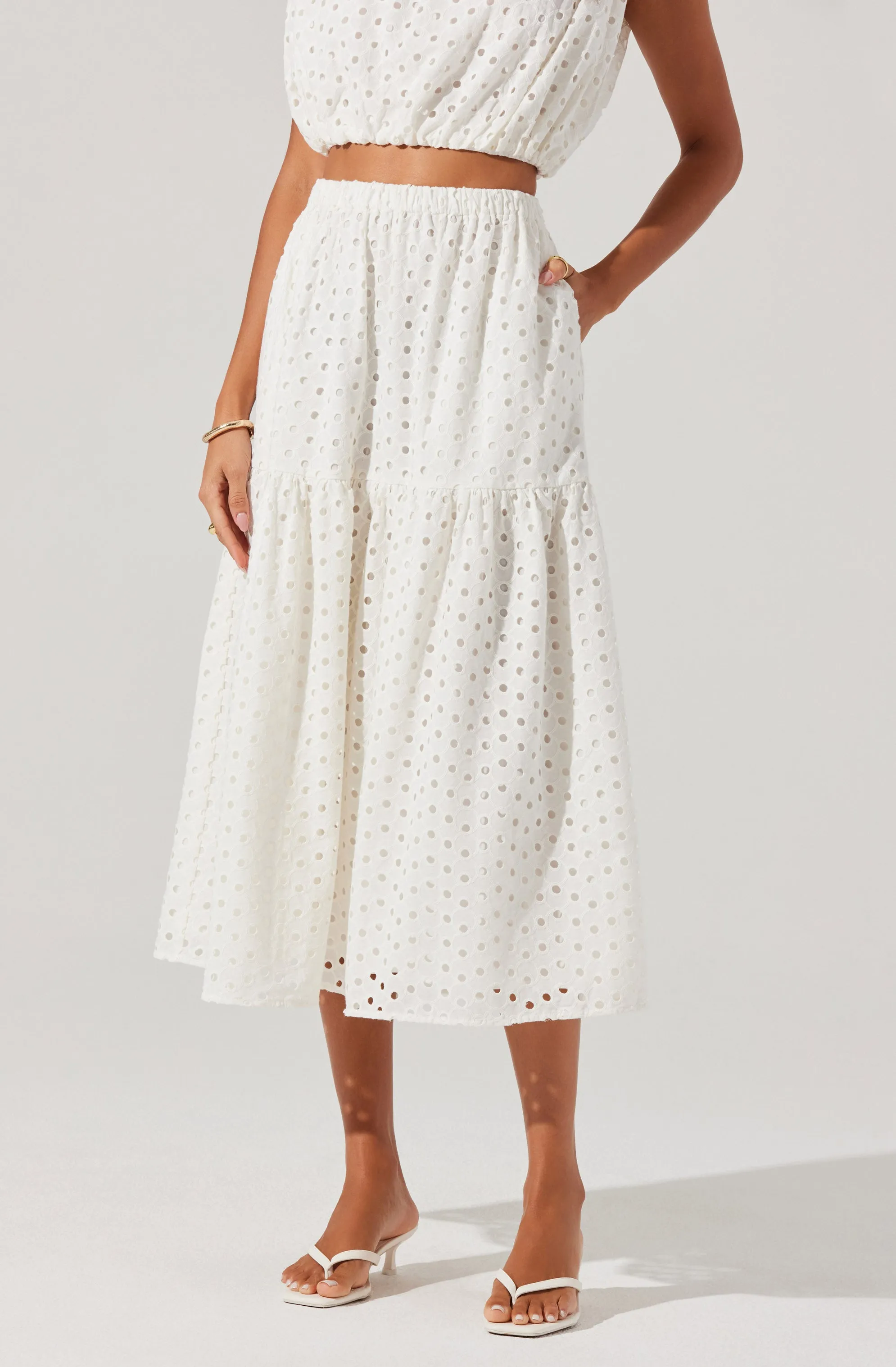 Nalley Eyelet Midi Skirt sold by Astr product image thumbnail 3