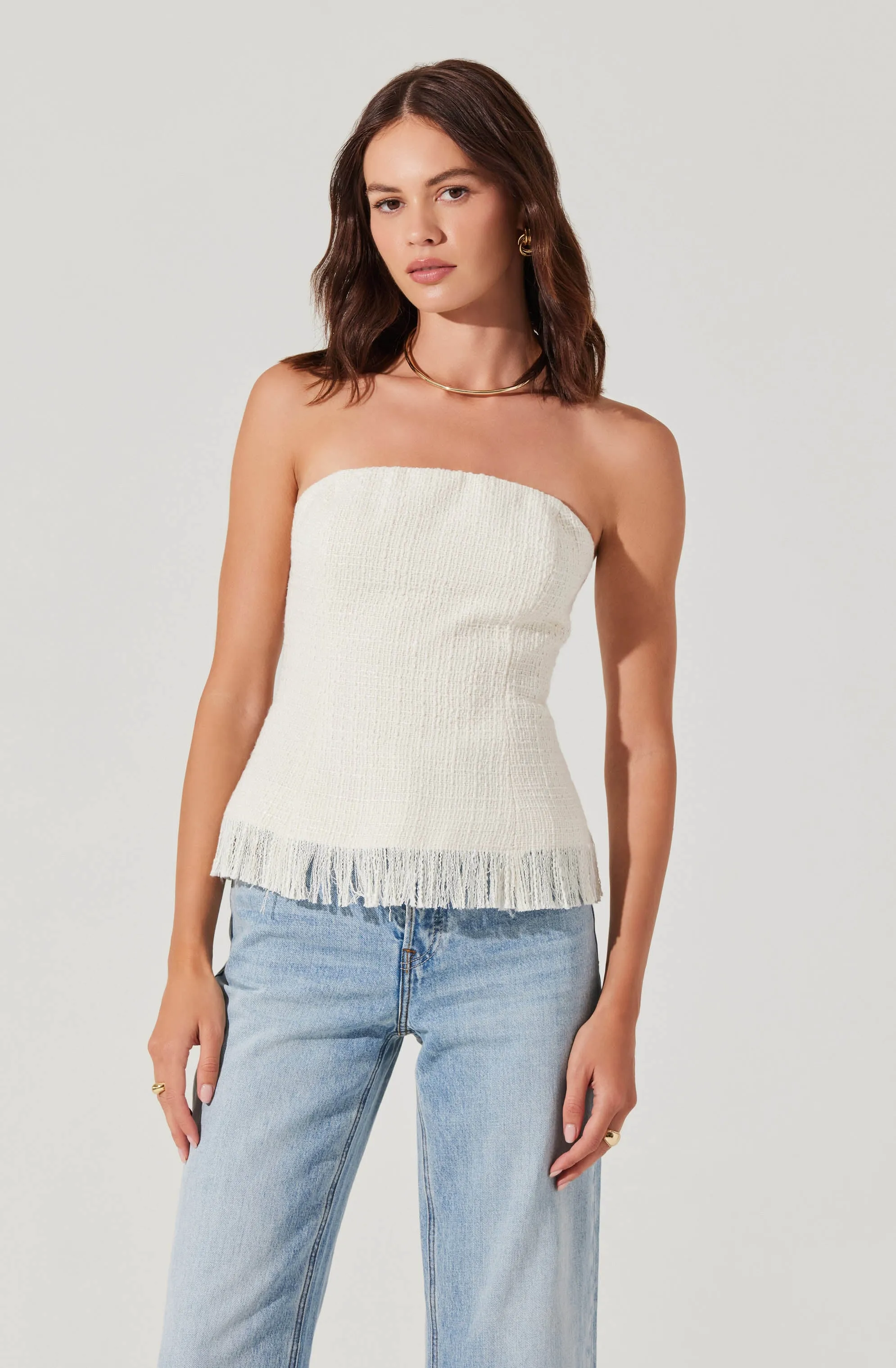 Lorene Tweed Strapless Top sold by Astr product image thumbnail 5
