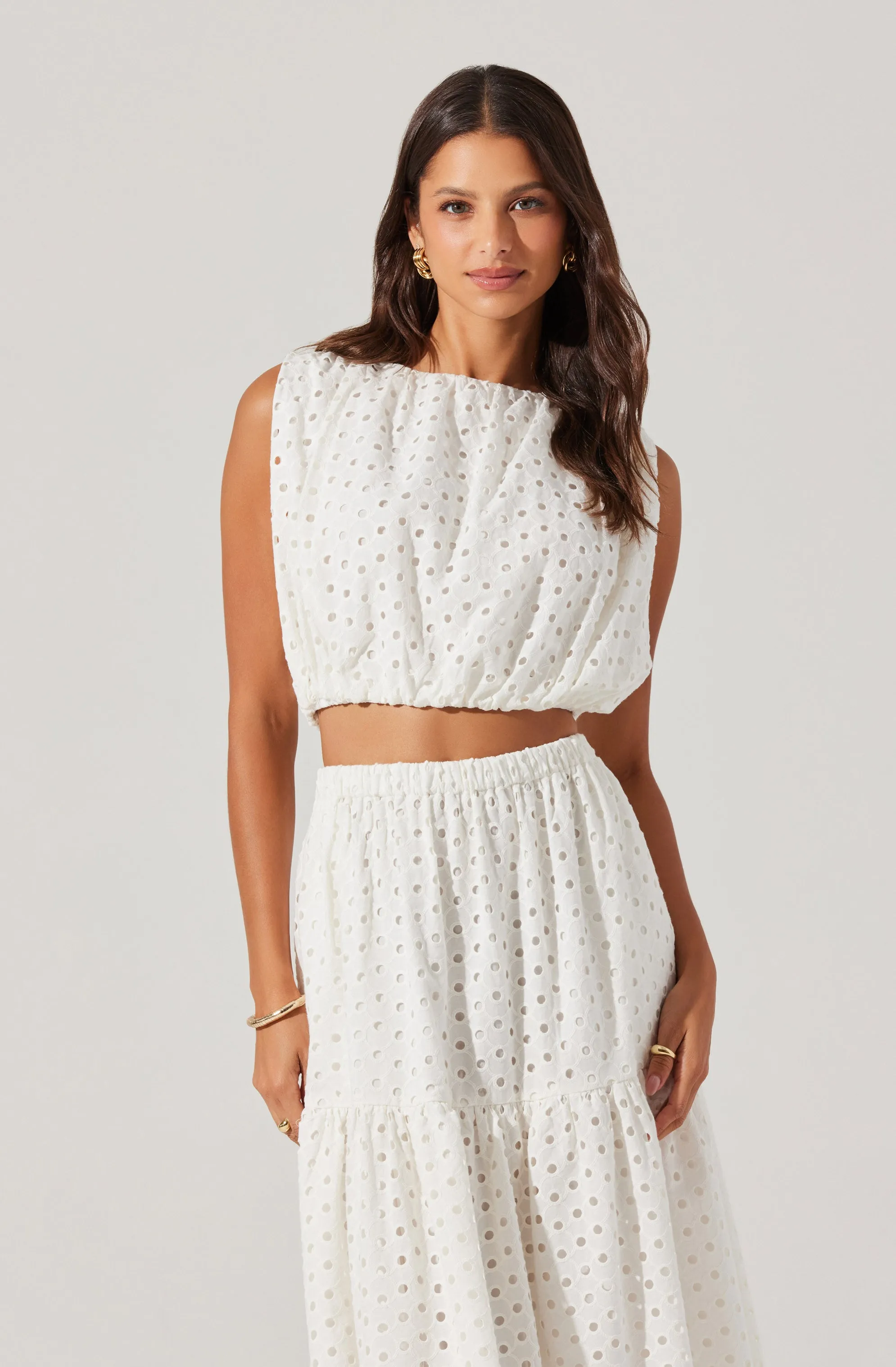 Nalley Eyelet Crop Top sold by Astr product image thumbnail 2