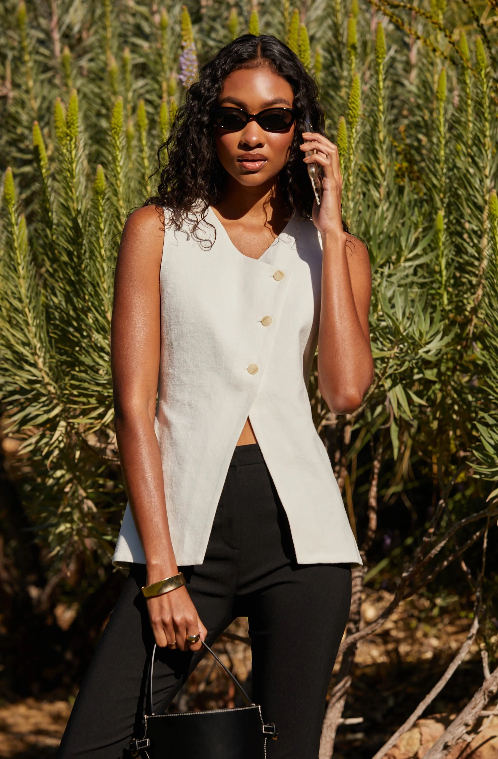 Sonja Asymmetrical Vest sold by Astr