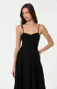 Linen-Blend A-Line Midi Dress sold by Astr
