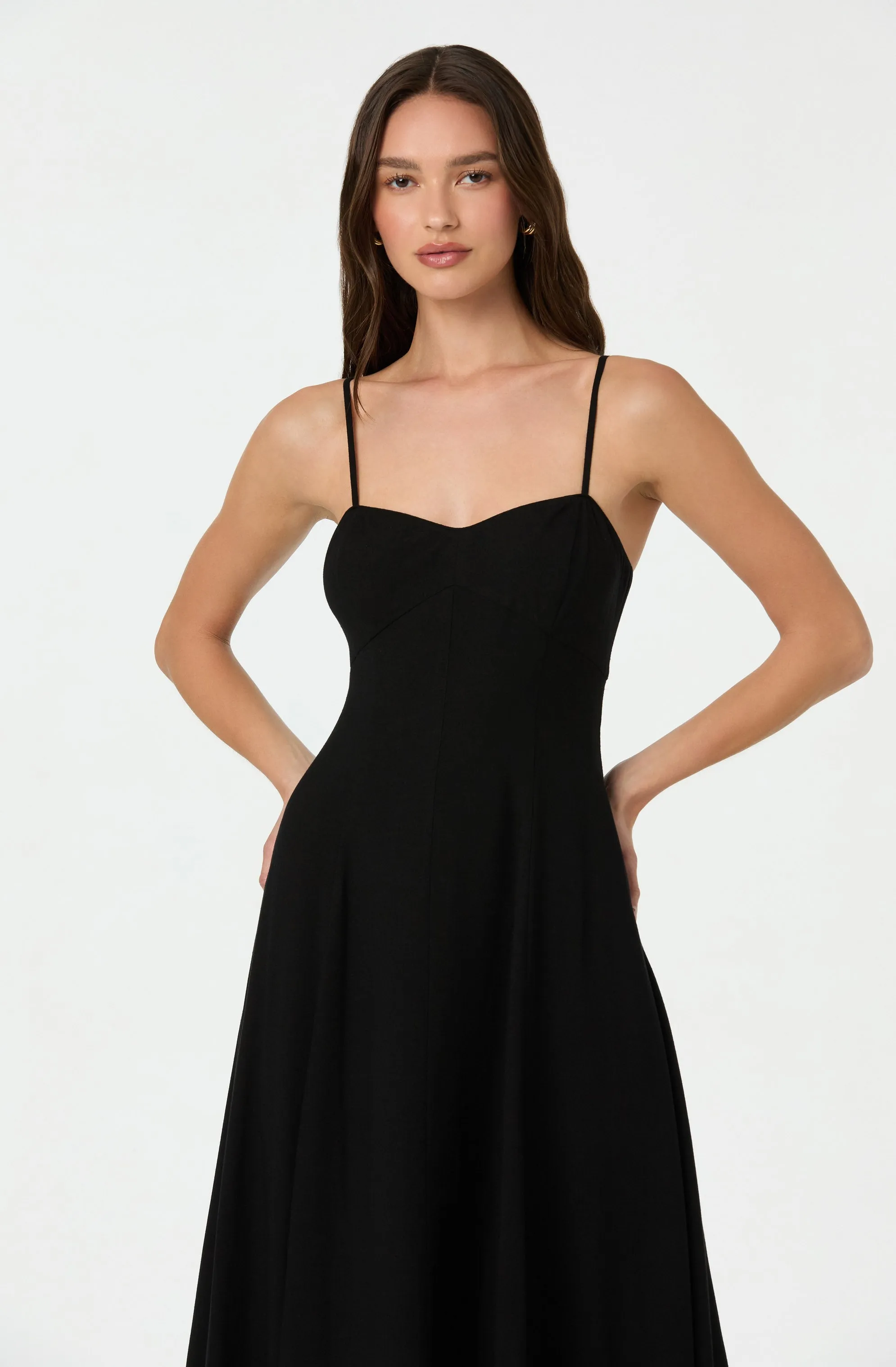 Linen-Blend A-Line Midi Dress sold by Astr product image thumbnail 2