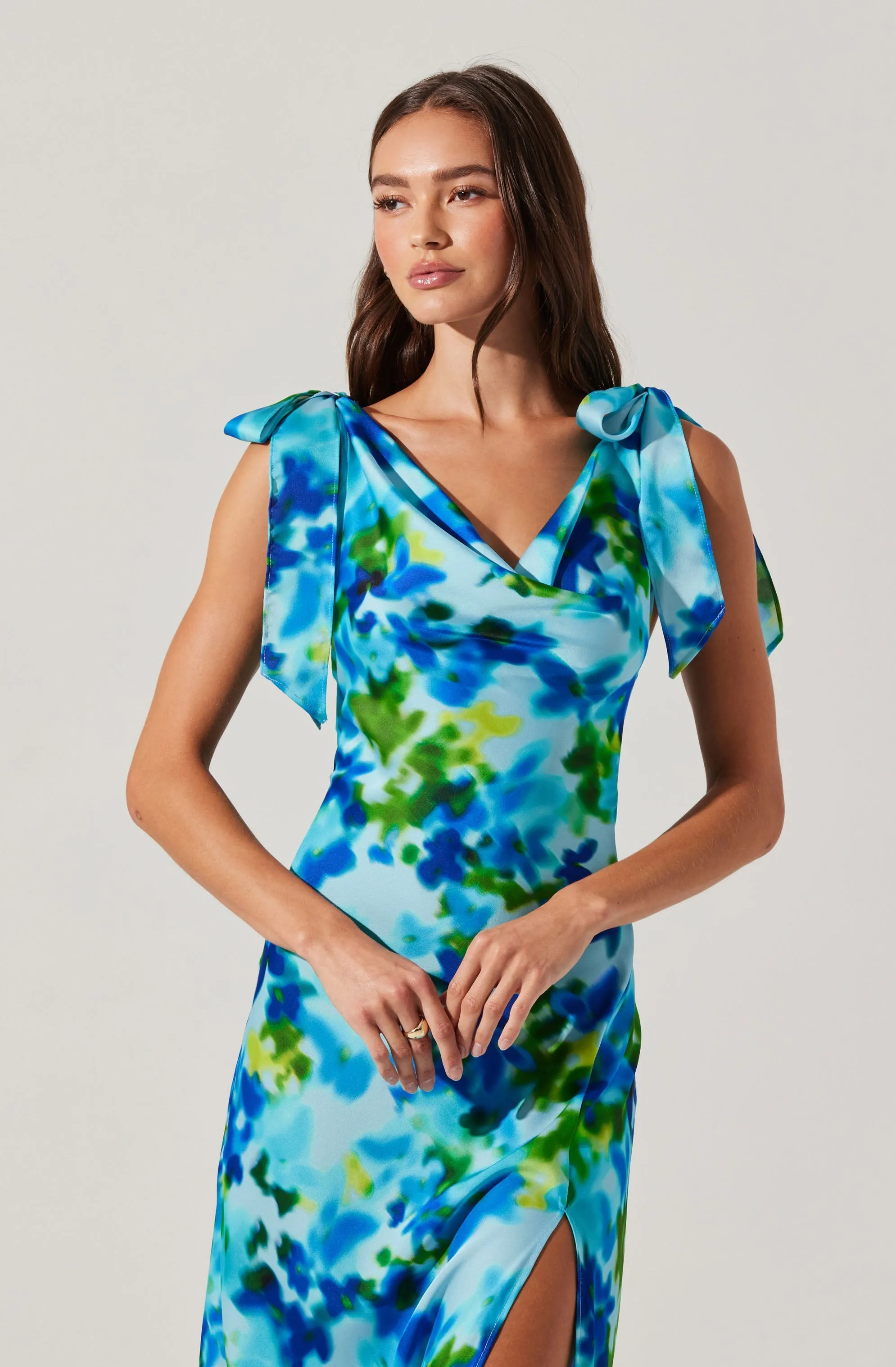 Allexina Satin Cowl Neck Midi Dress sold by Astr product image thumbnail 5