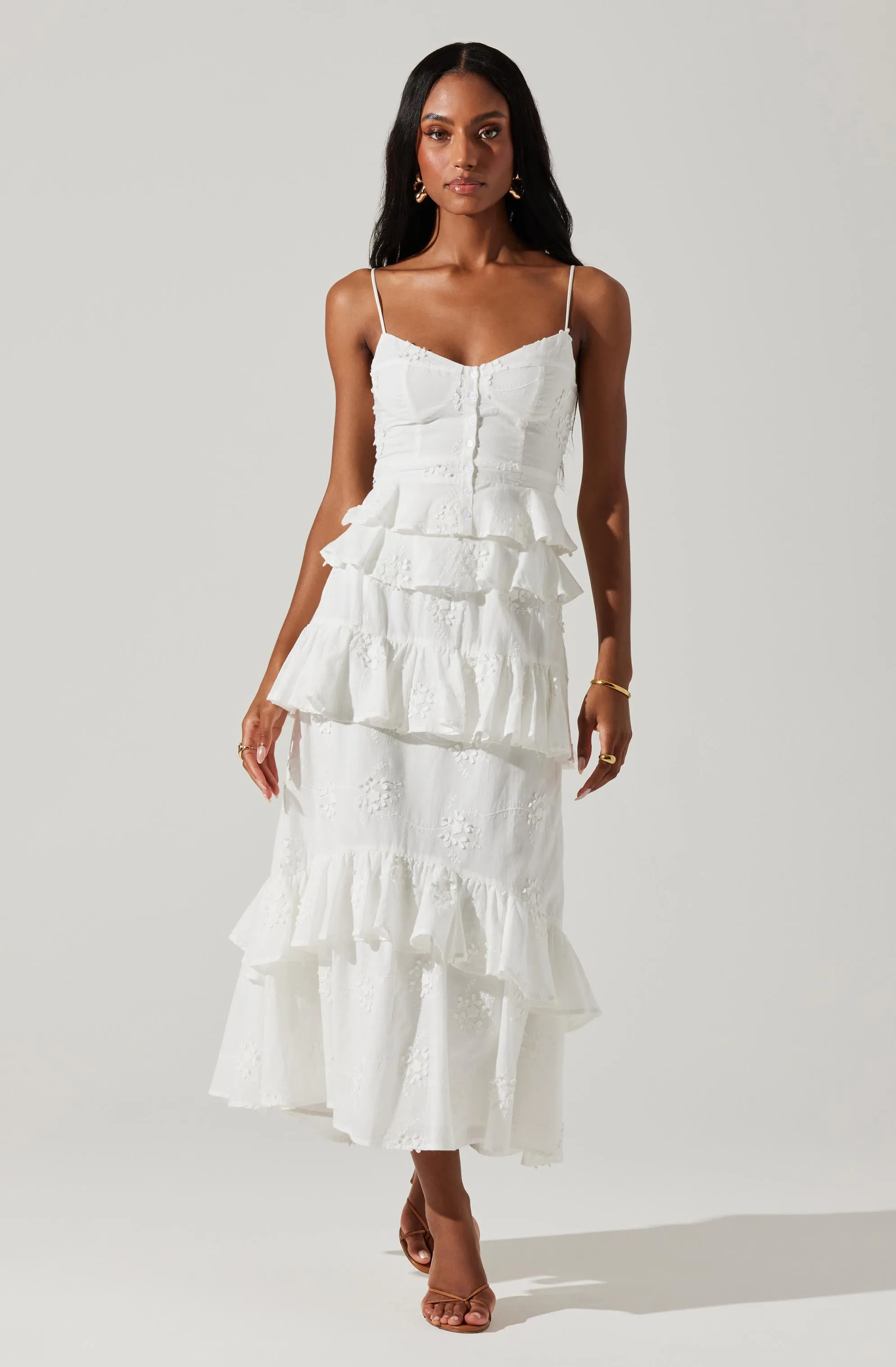 Foufette Tiered Midi Skirt sold by Astr