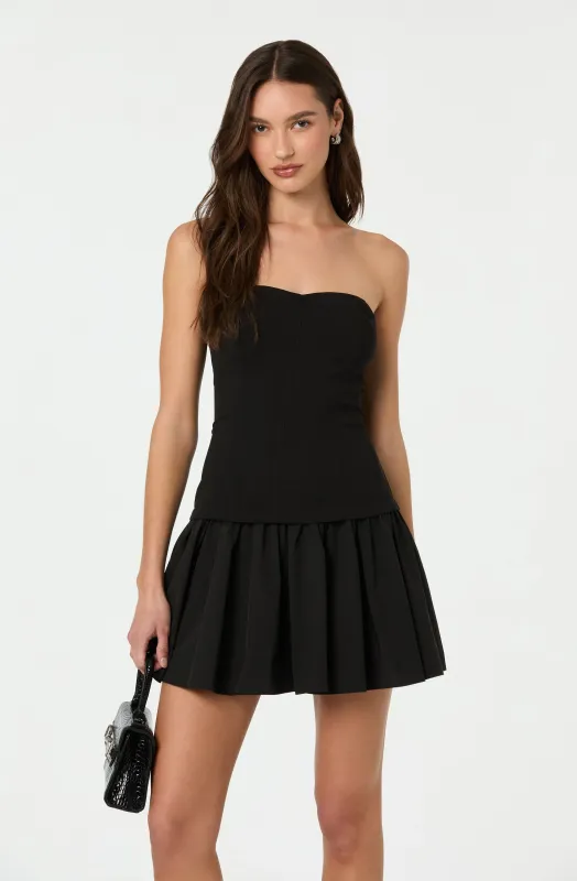 Strapless Drop Waist Mini Dress sold by Astr
