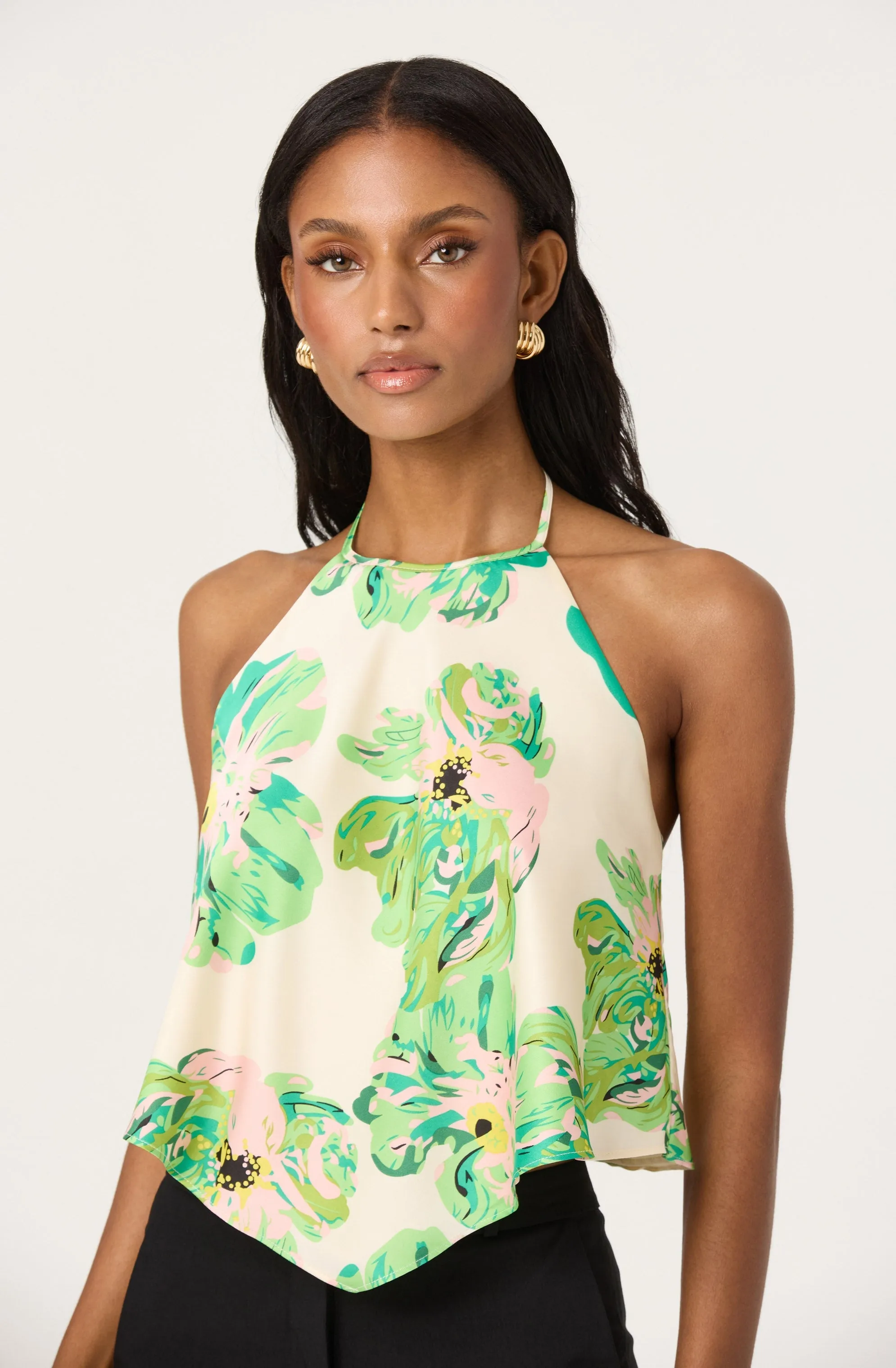 Satin Halter Neck Top sold by Astr