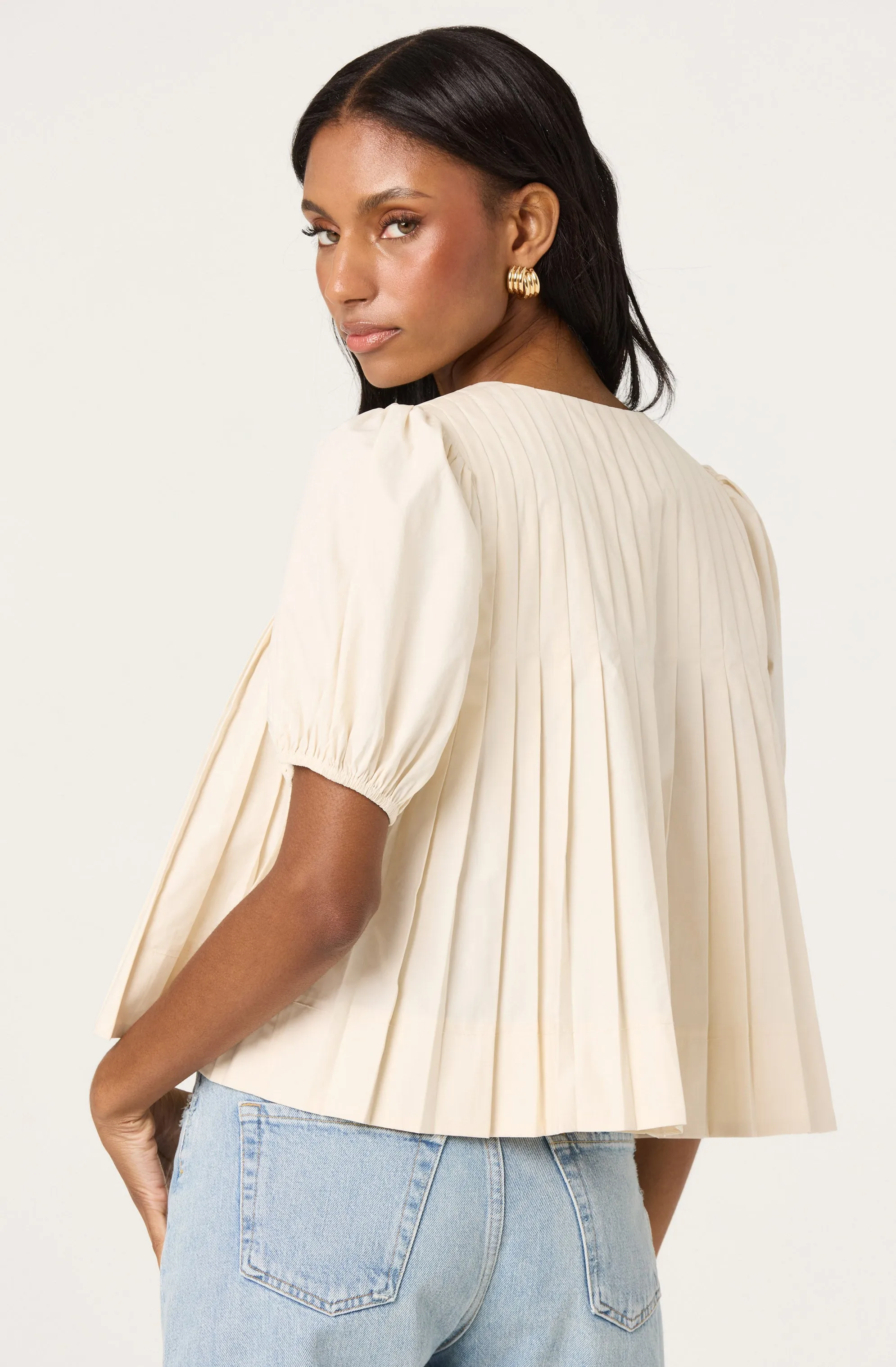 Pleated Puff Sleeve Top sold by Astr product image thumbnail 2