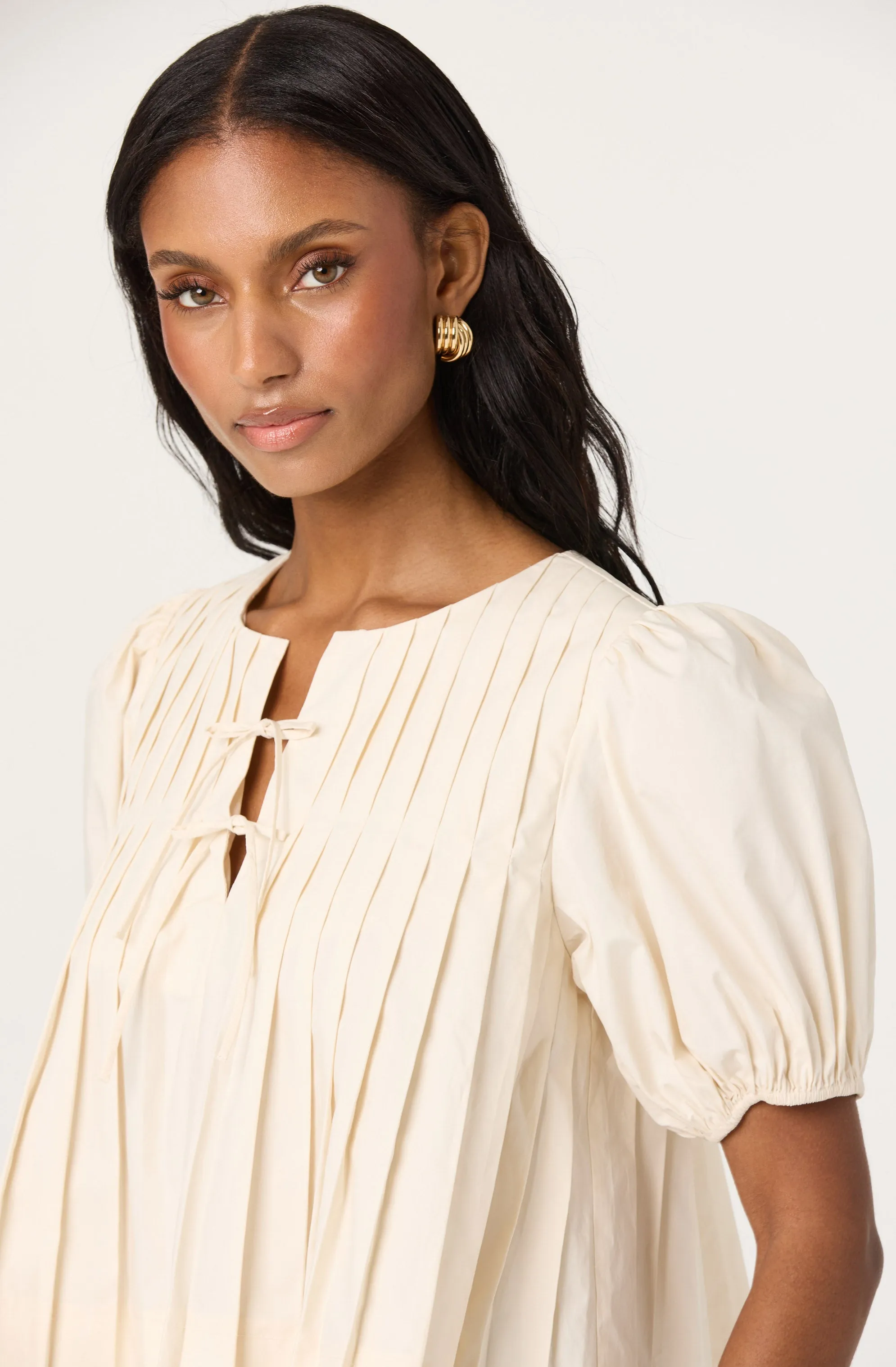 Pleated Puff Sleeve Top sold by Astr product image thumbnail 3