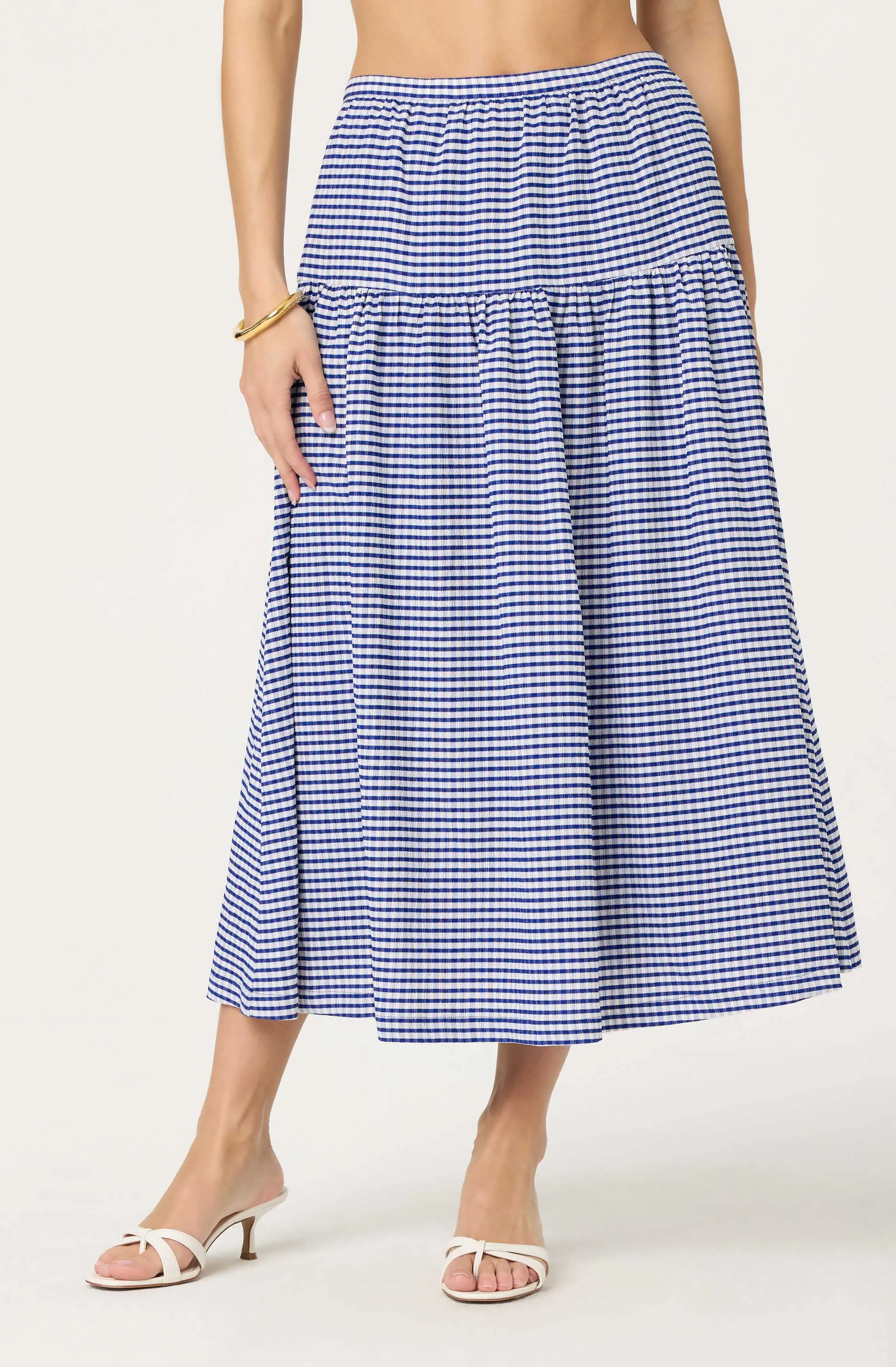 Drop Waist Gingham Midi Skirt sold by Astr product image thumbnail 2