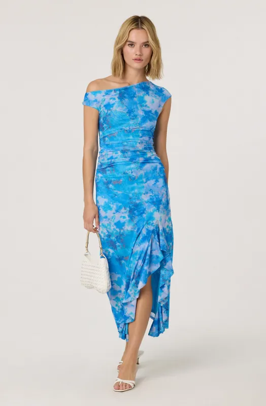 Off Shoulder Ruffle Midi Dress sold by Astr