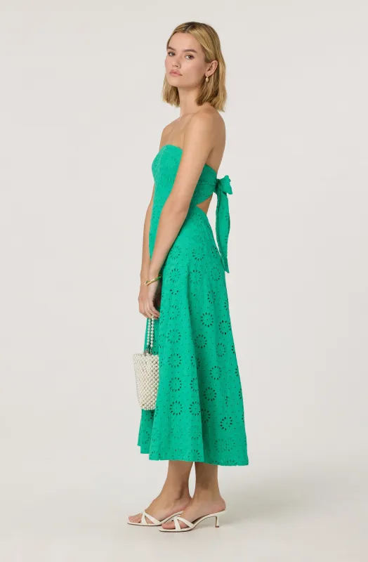 Eyelet Strapless Midi Dress sold by Astr