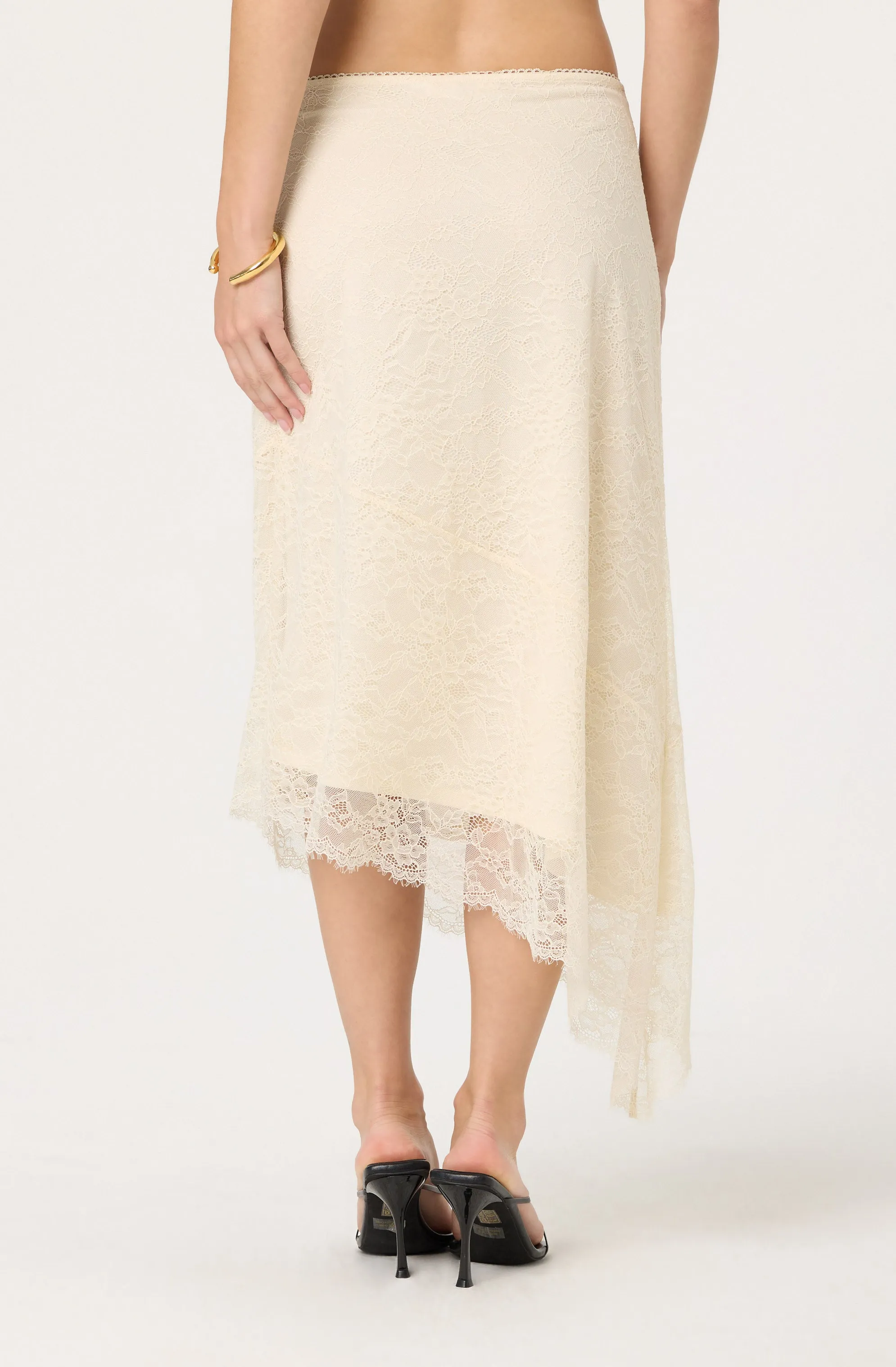 Asymmetrical Lace Midi Skirt sold by Astr product image thumbnail 3