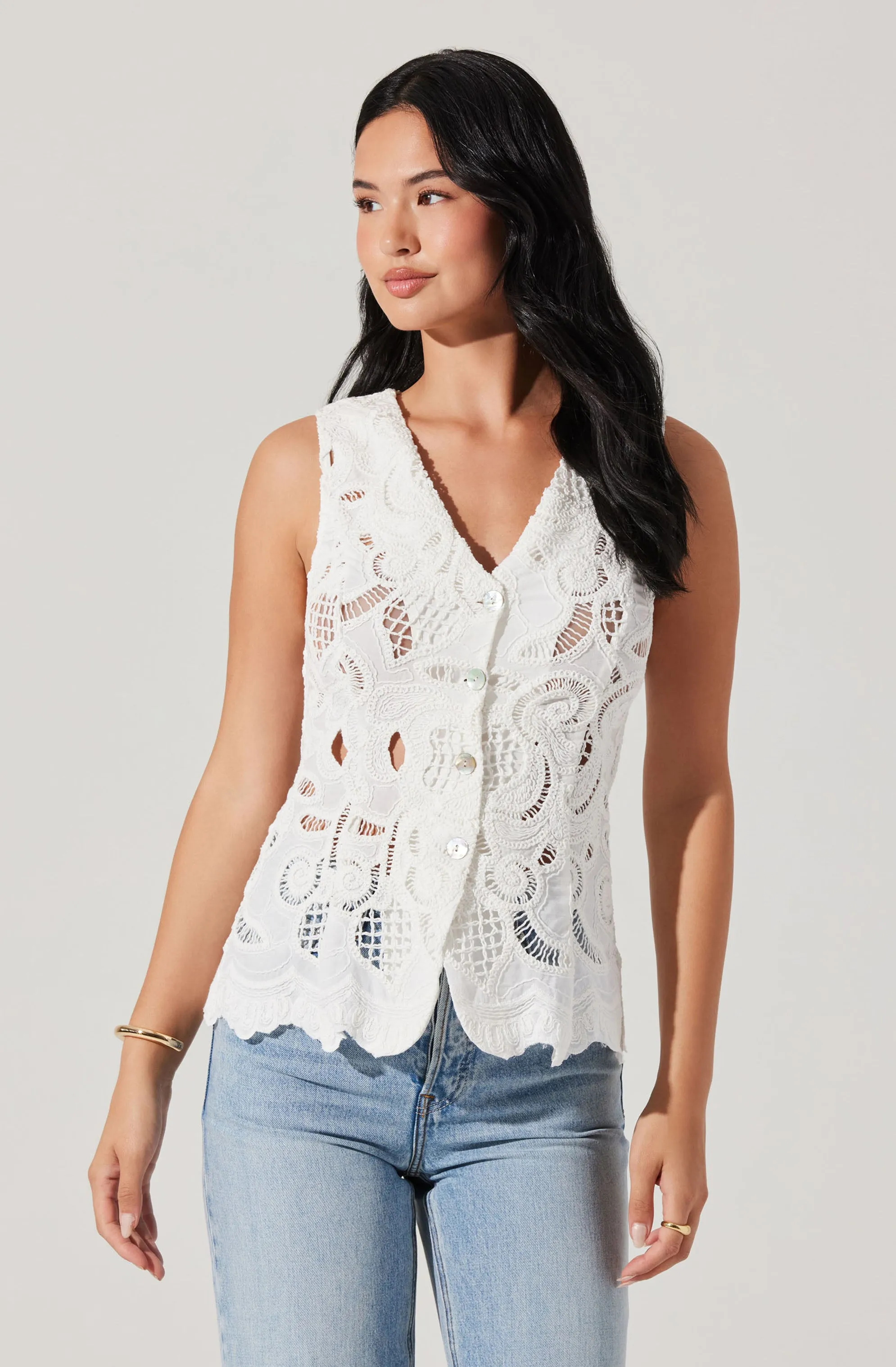 Meira Crochet Vest sold by Astr product image thumbnail 4