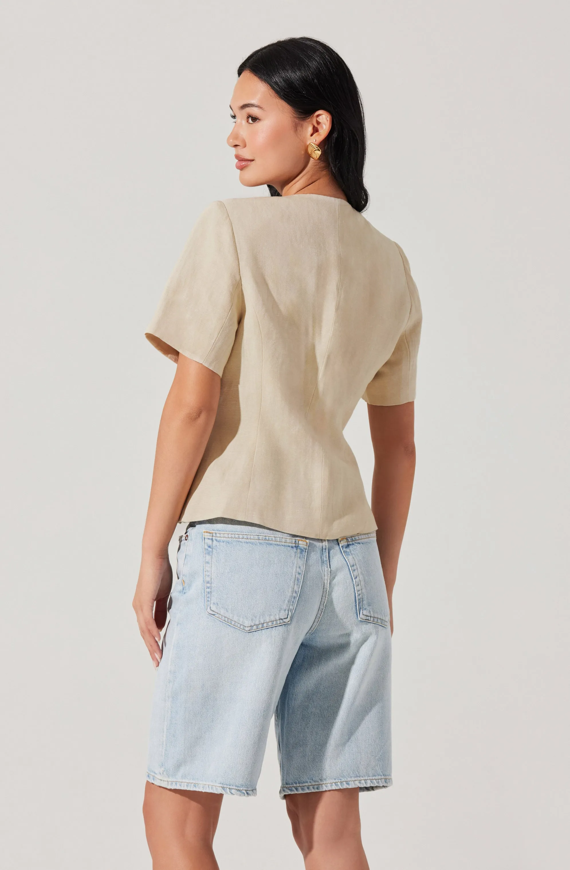 Saige Cutaway Linen Blend Jacket sold by Astr product image thumbnail 4