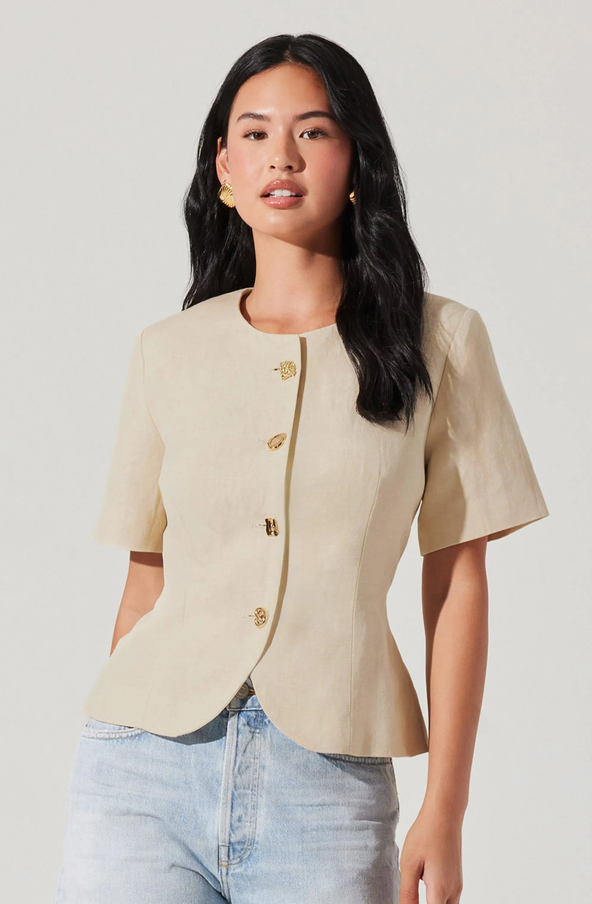 Saige Cutaway Linen Blend Jacket sold by Astr product image thumbnail 3