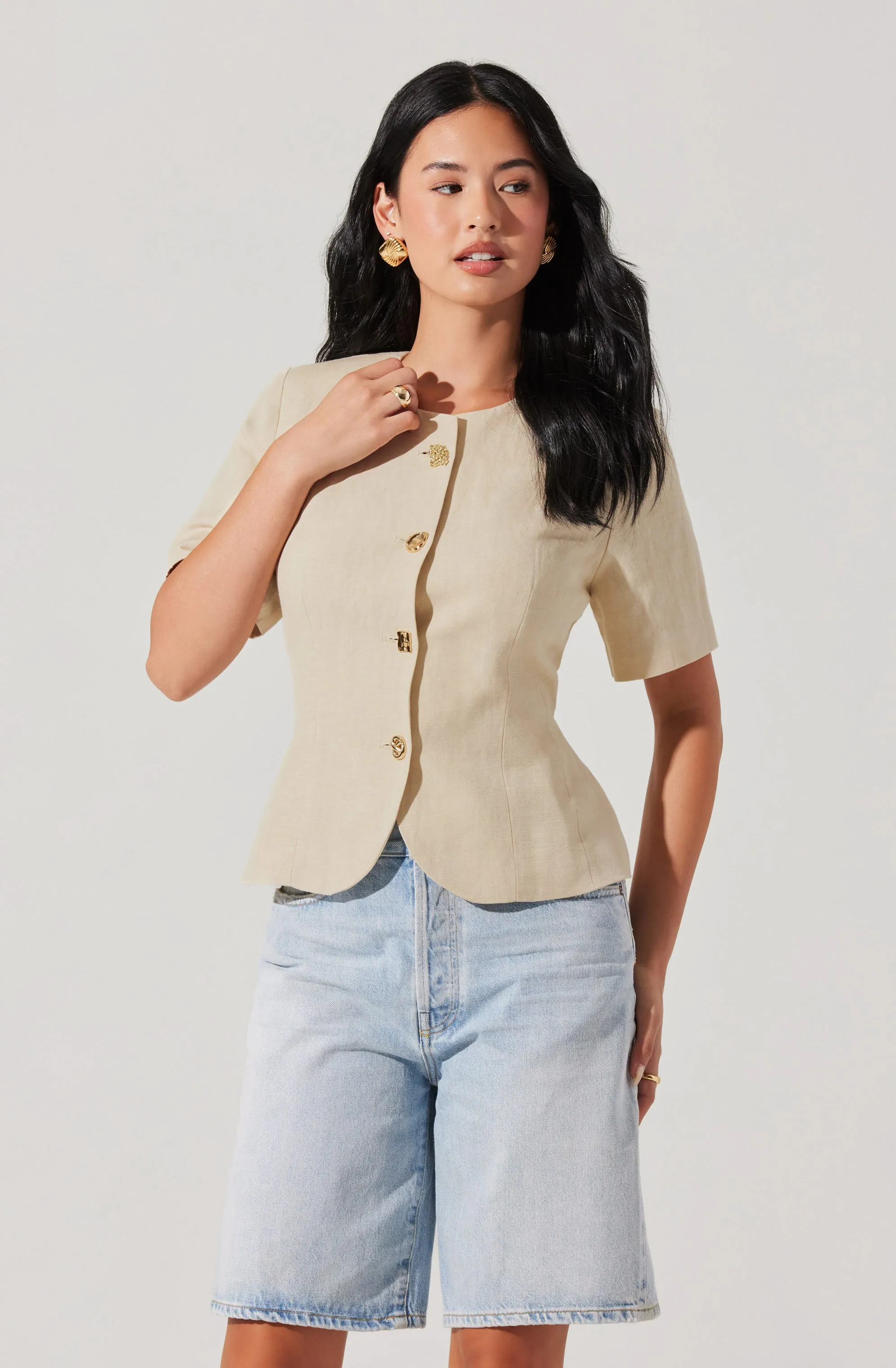 Saige Cutaway Linen Blend Jacket sold by Astr product image thumbnail 2