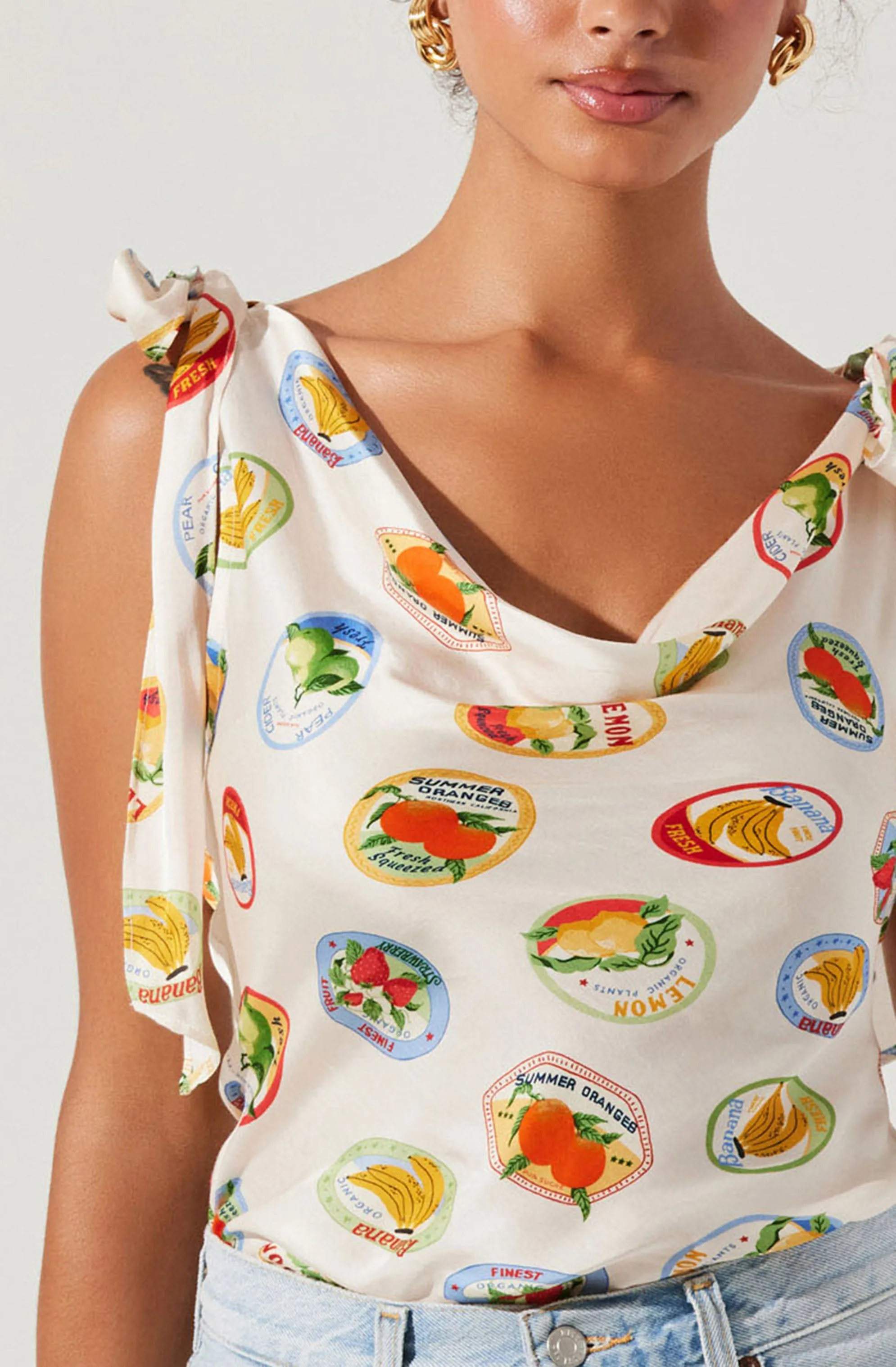Allexina Satin Tie-Shoulder Top sold by Astr product image thumbnail 3