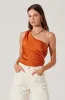 Francis Satin One Shoulder Top sold by Astr