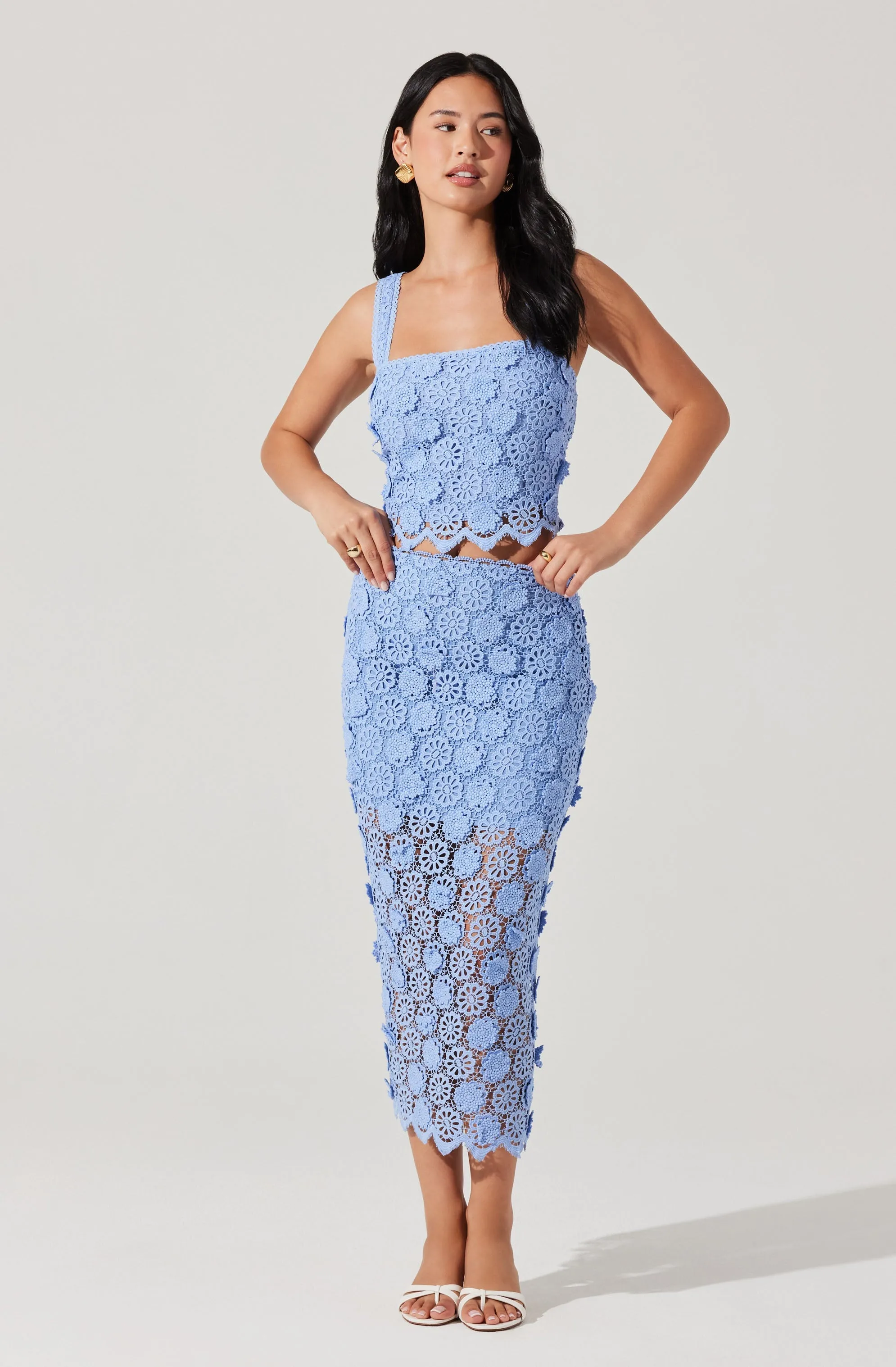 Jonae Crochet Lace Midi Skirt sold by Astr product image thumbnail 2