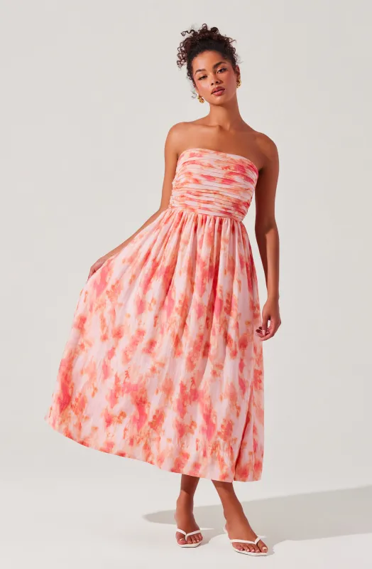 Aneesha Strapless Pleated Dress sold by Astr