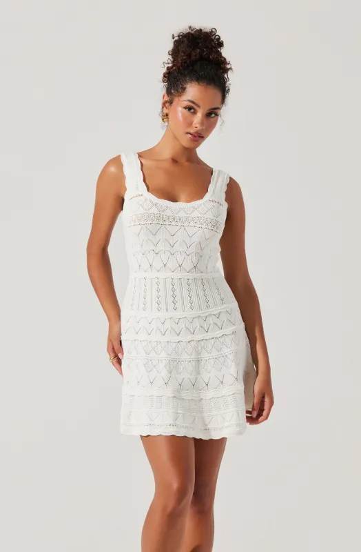 Shereena Pointelle Sweater Mini Dress sold by Astr