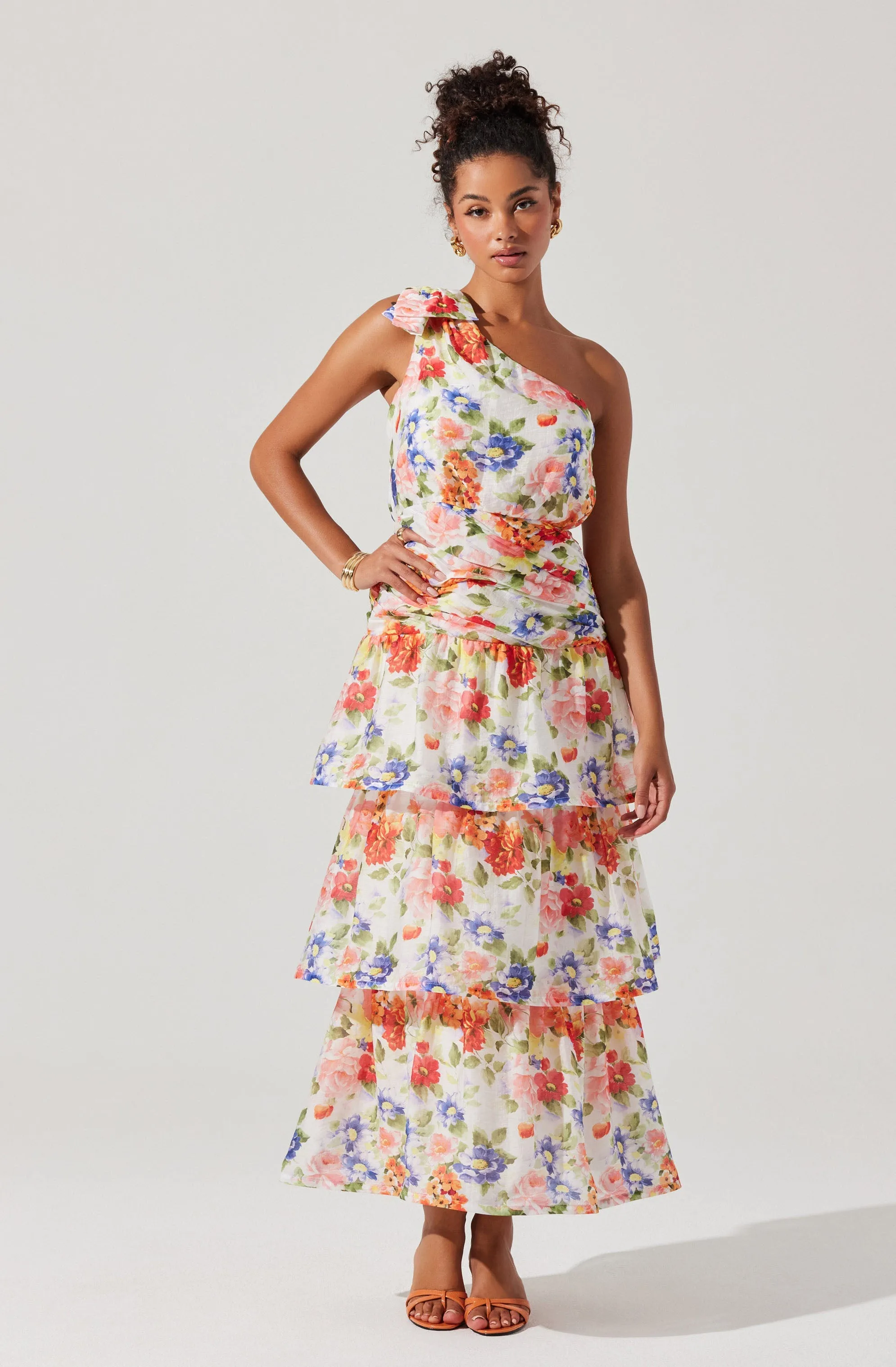 Natali One Shoulder Floral Maxi Dress sold by Astr product image thumbnail 2