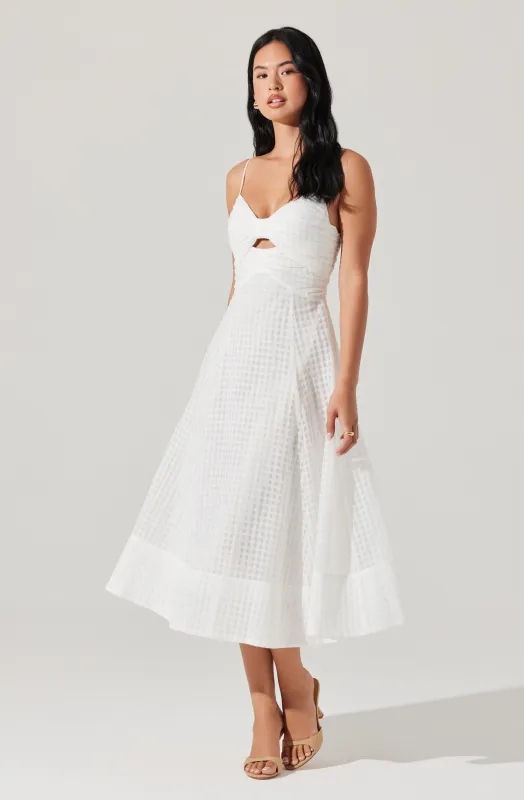 Celina Checkered Midi Dress sold by Astr