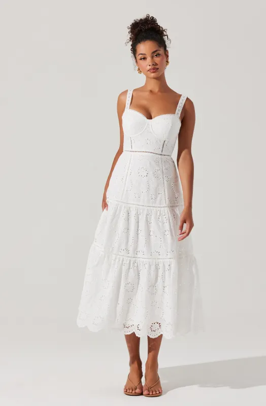 Pellagia Eyelet Midi Dress sold by Astr