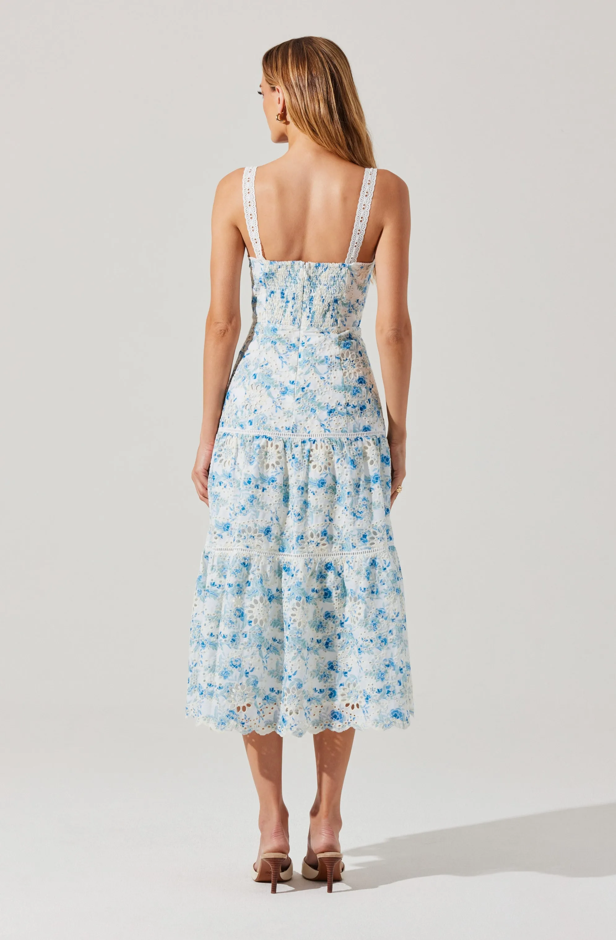 Pellagia Floral Eyelet Midi Dress sold by Astr product image thumbnail 5