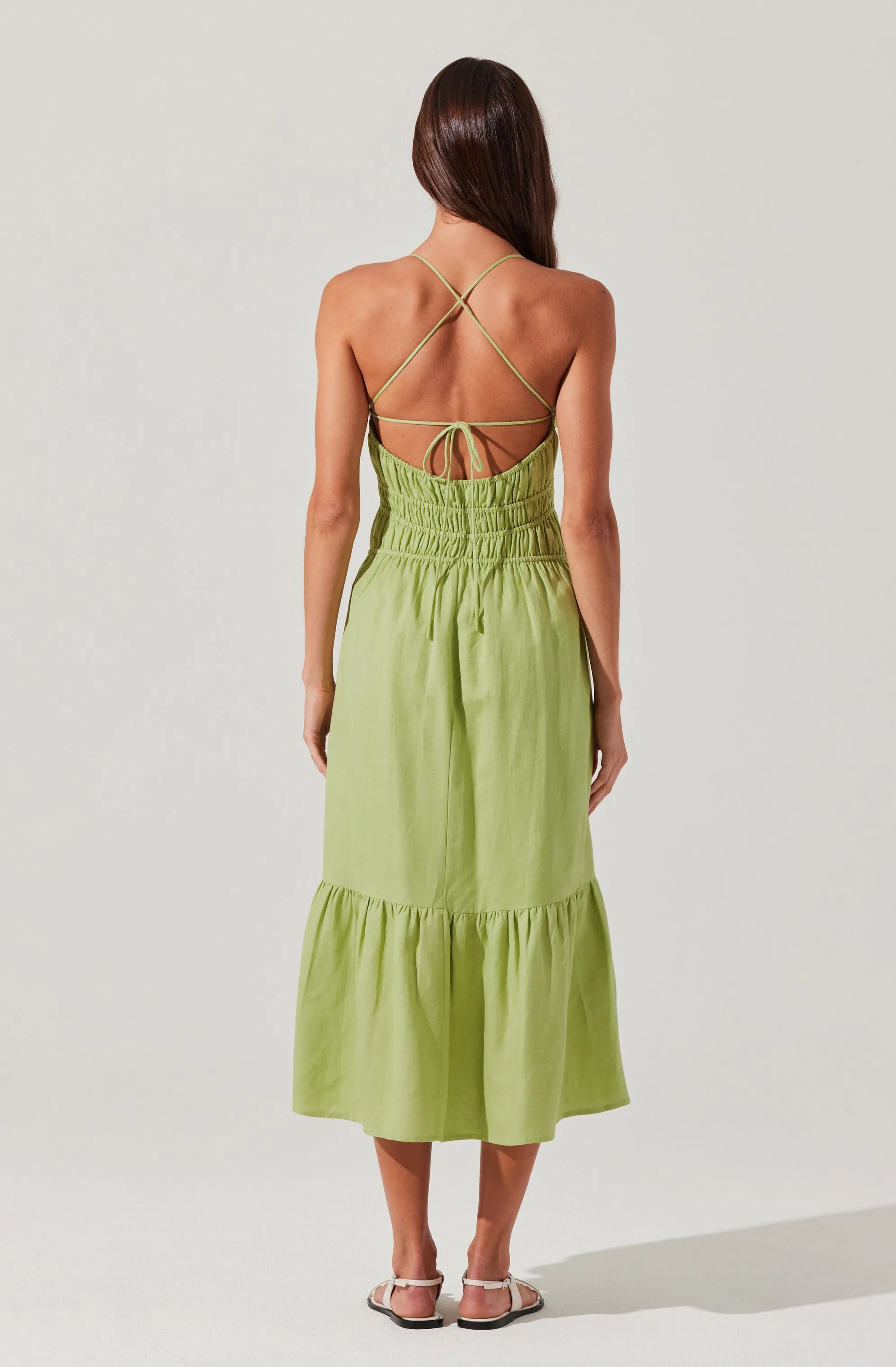 Eleni Linen-Blend Midi Dress sold by Astr product image thumbnail 5