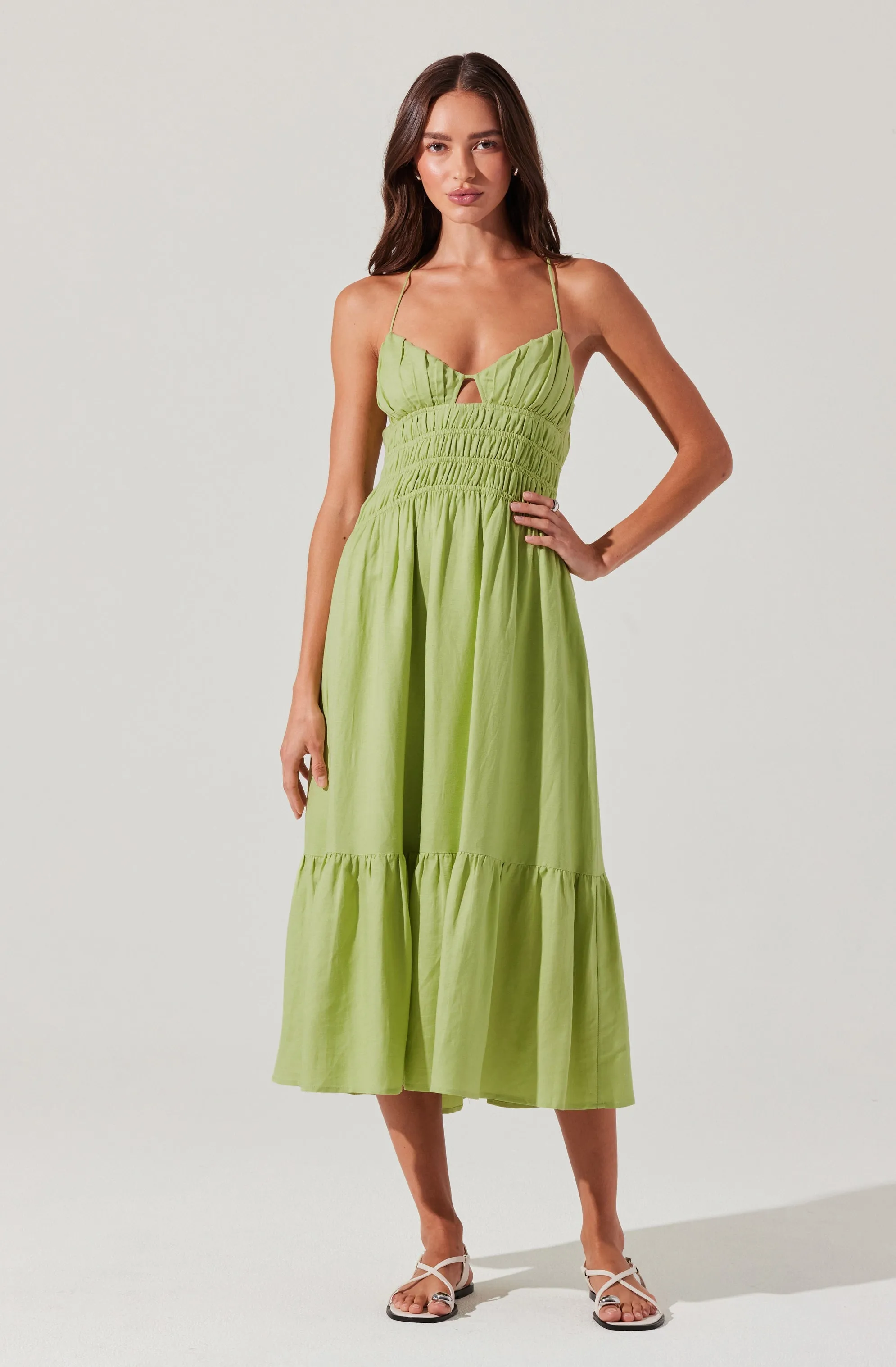 Eleni Linen-Blend Midi Dress sold by Astr product image thumbnail 4